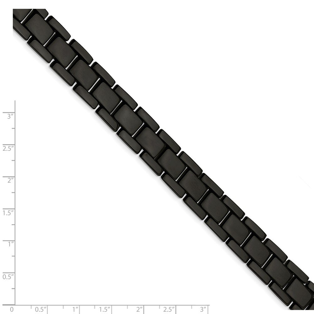 Stainless Steel Black IP-Plated 8.25 Inch Bracelet for Men - 8.5