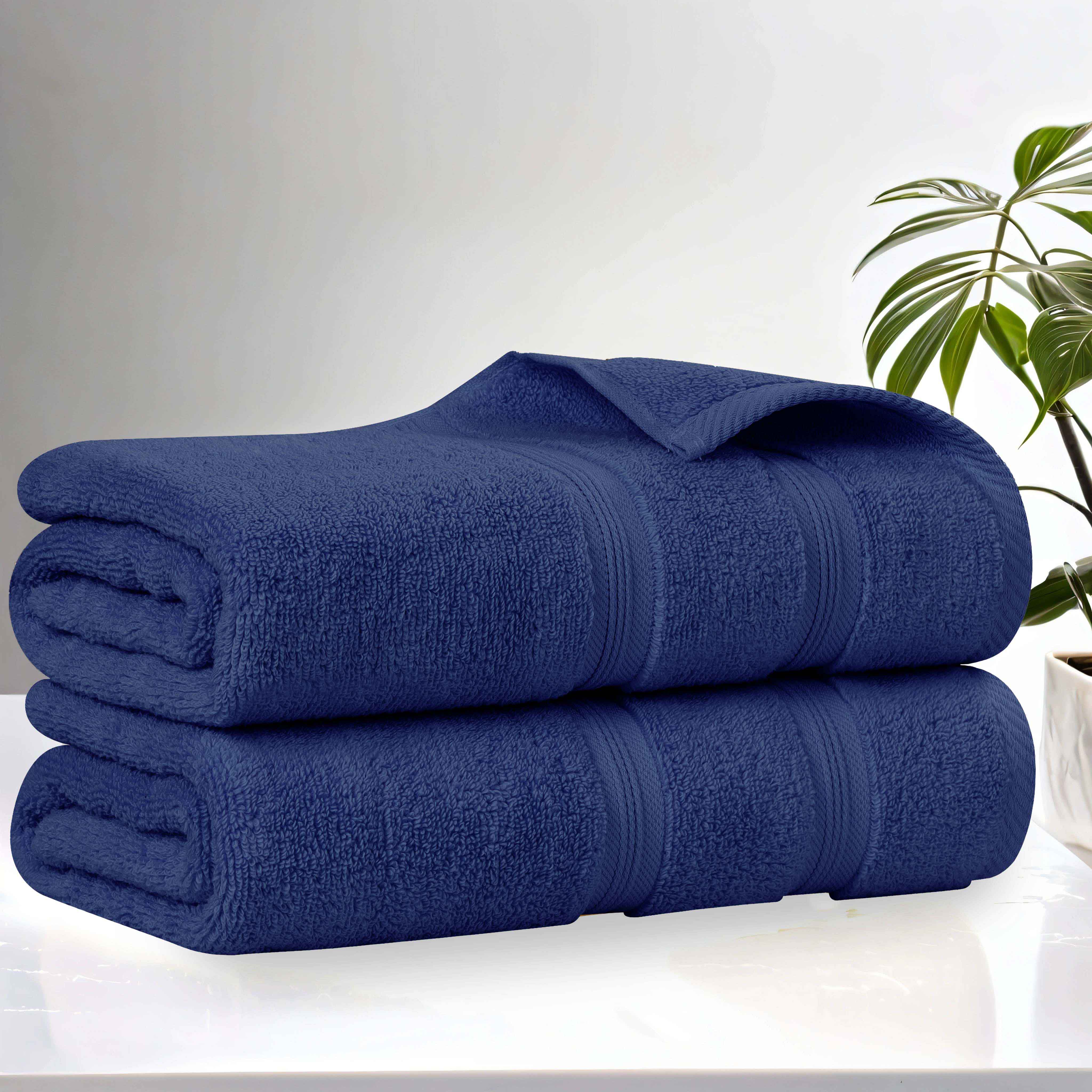 Premium Smart Dry Zero Twist Cotton Bath Towels - Ultra Soft & Absorbent Medium Weight Bath Sheets, Set of 2 for Spa, Hotel & Luxury Home Use