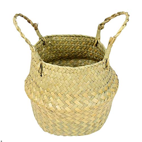 Handmade Bamboo Storage Basket - Home & Garden Organizer for Laundry & Flowers