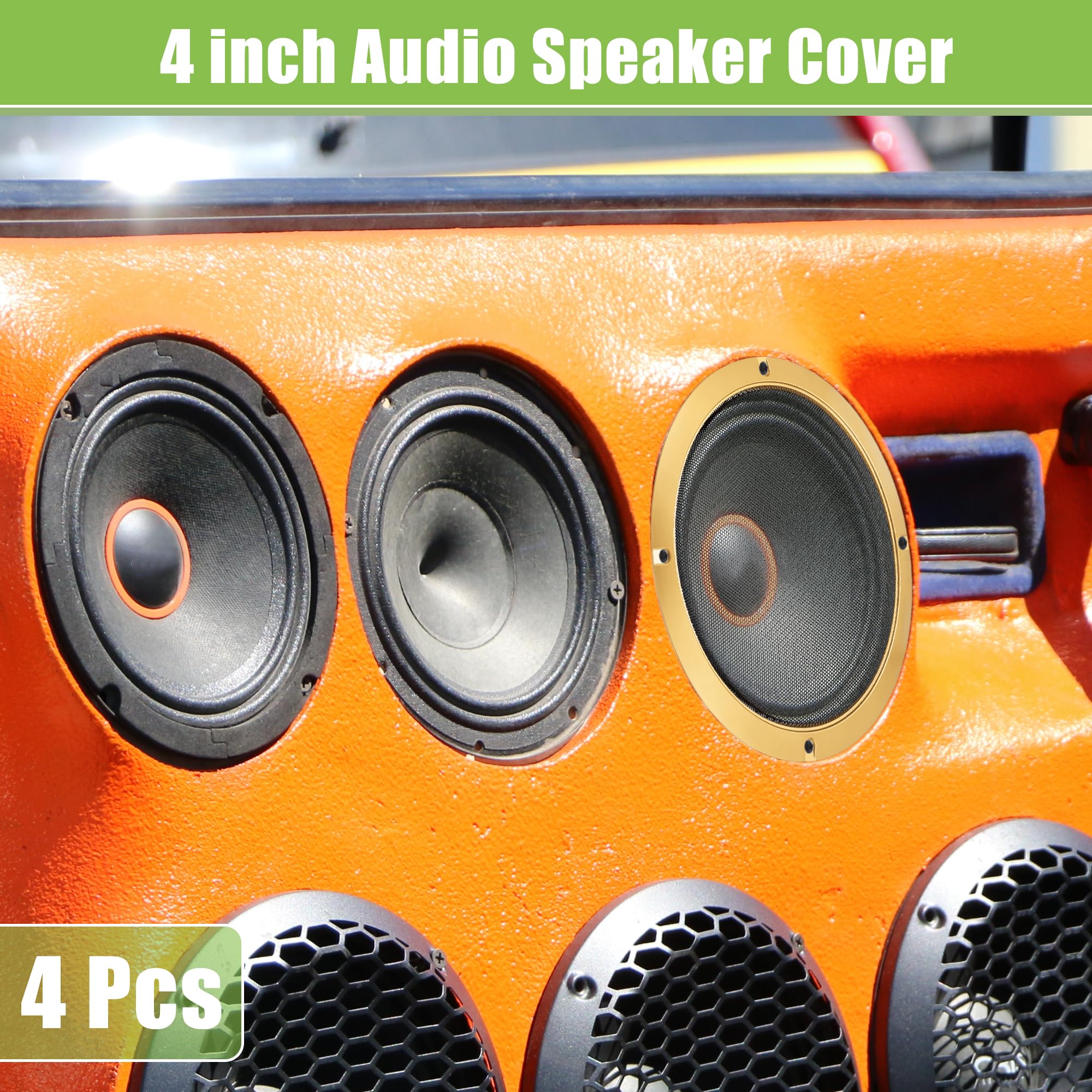 ACROPIX Universal 4 Inch Car Speaker Grills - Round 4