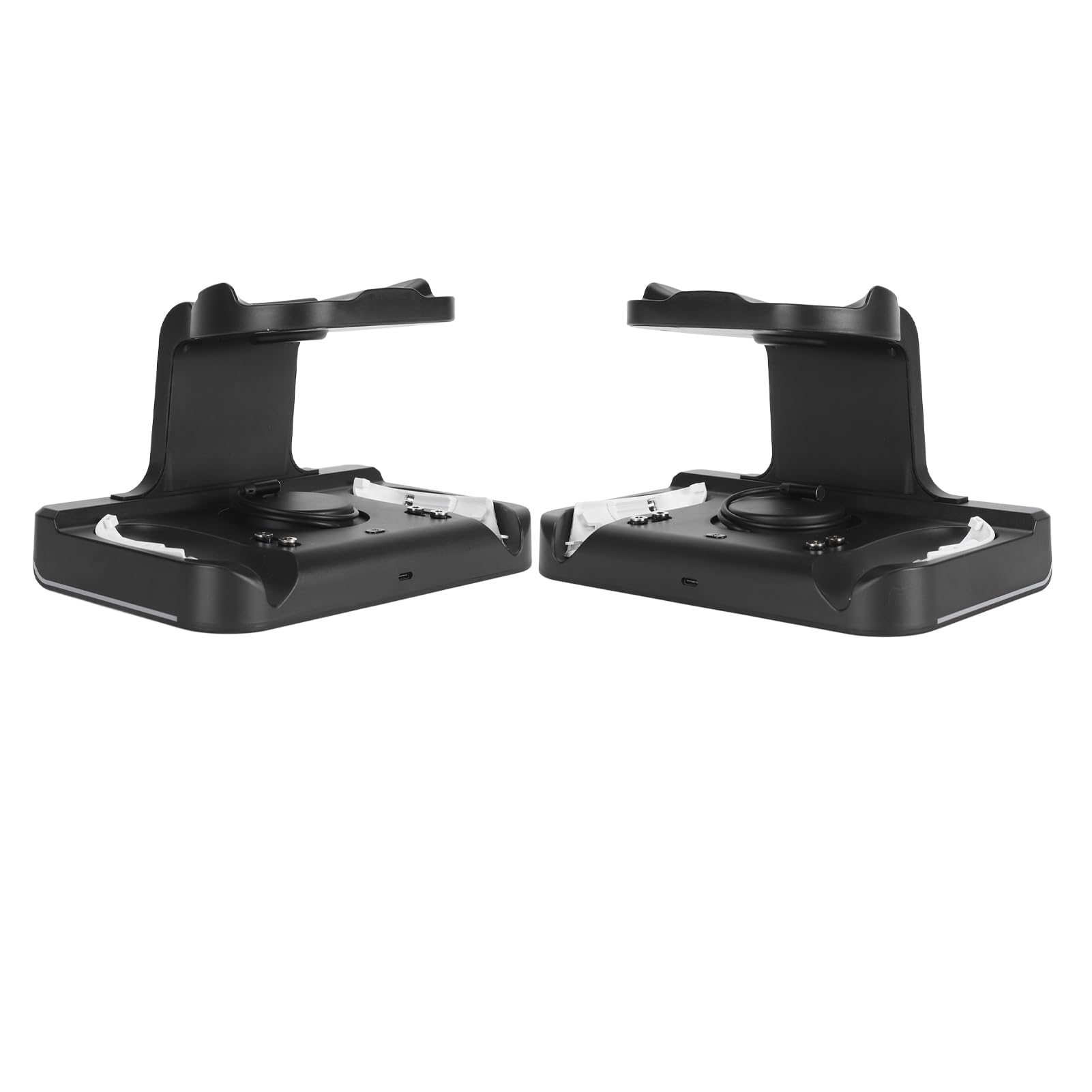 VR Charging Station with RGB Lights, Wall Mount & Fast Charging, 2x1800mAh Controller Charger - Perfect for VR Headset Accessories (Black) - Ideal for Gaming Setups & VR Enthusiasts