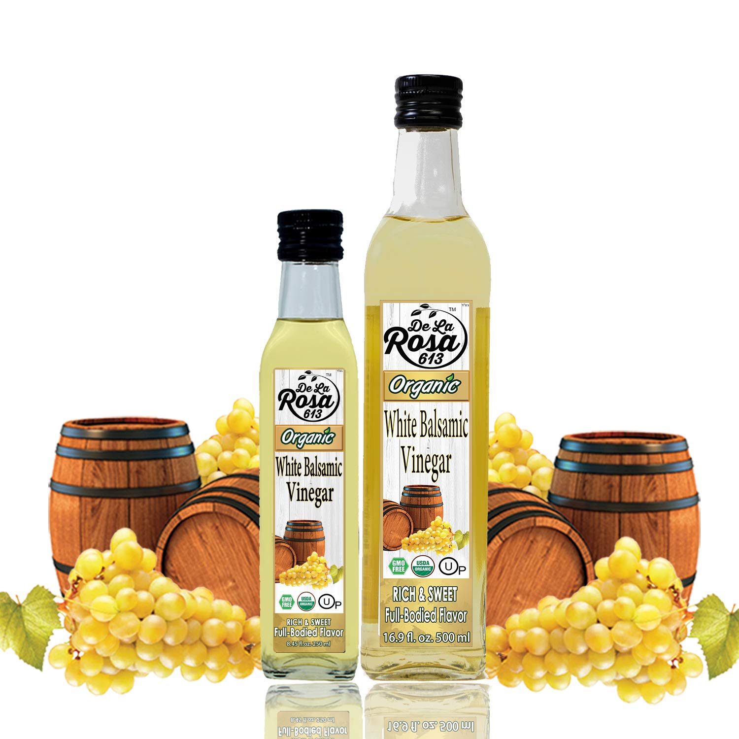 Organic White Balsamic Vinegar 16.9oz (2-Pack) - Vegan, Gluten-Free for Salads & Marinades