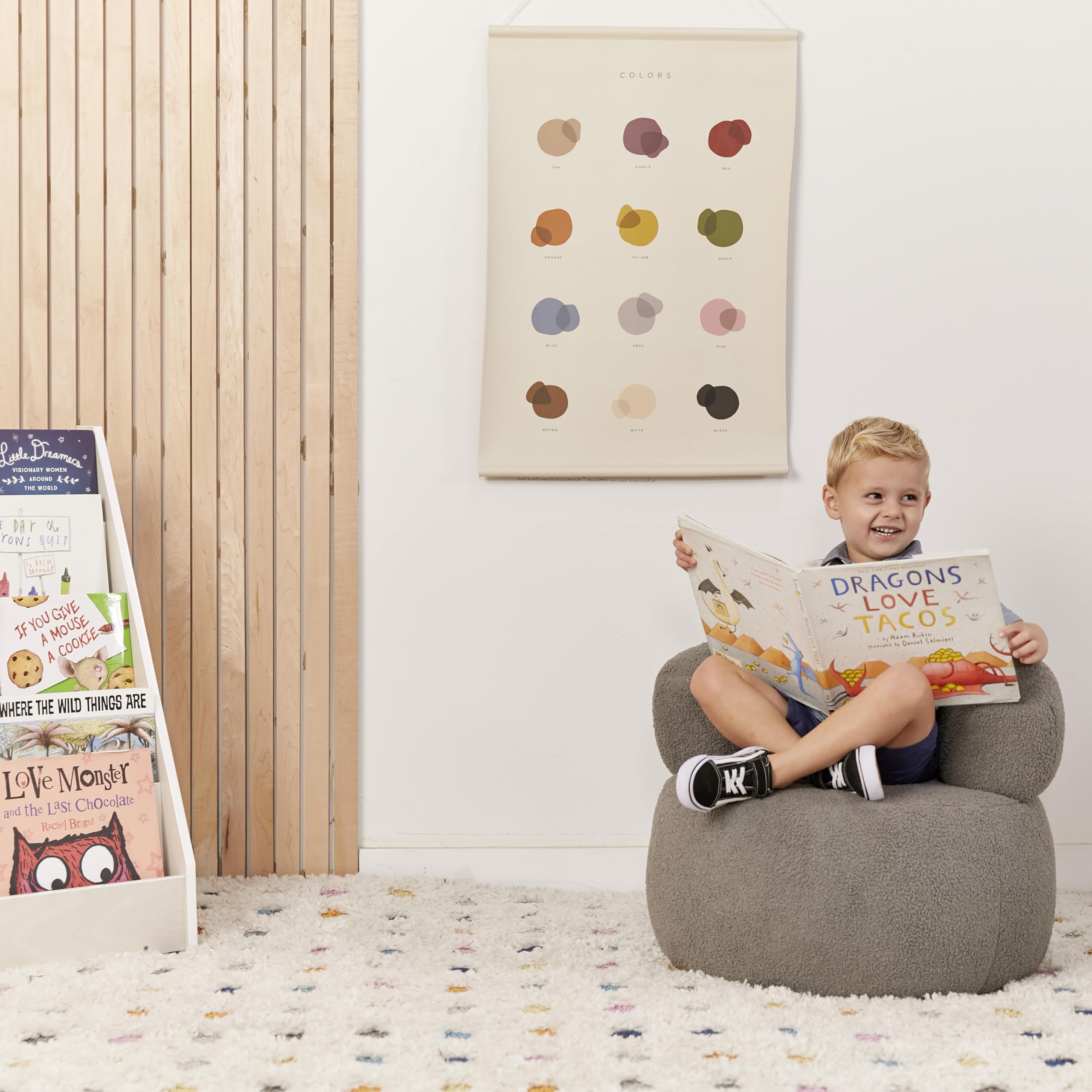 ECR4Kids Sophie Accent Chair for Kids - Soft Grey Children's Furniture for Bedroom, Playroom & Reading Nook - Comfortable Small Chair for Toddlers & Preschoolers