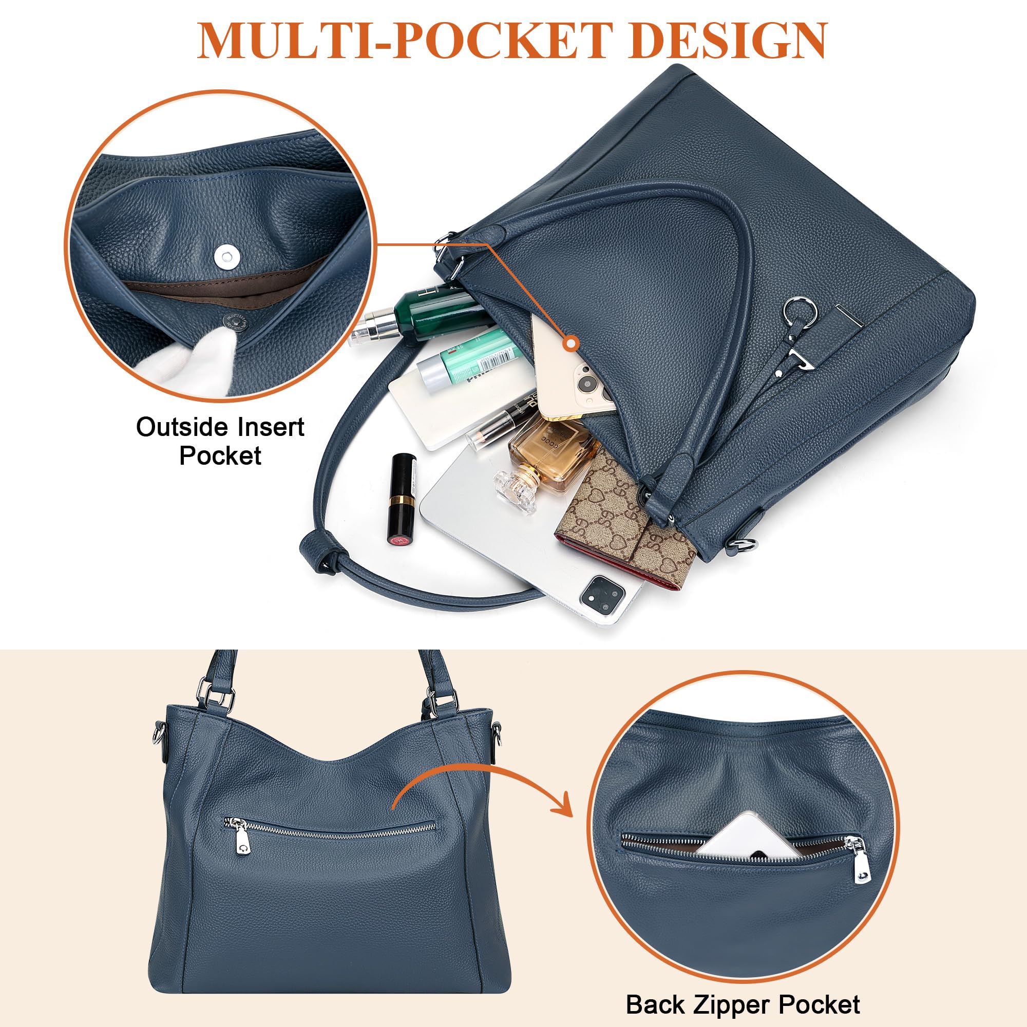 Premium Soft Leather Handbags for Women - Stylish Shoulder Hobo Bag & Large Tote Crossbody Purse | Perfect for Work, Travel & Everyday Use