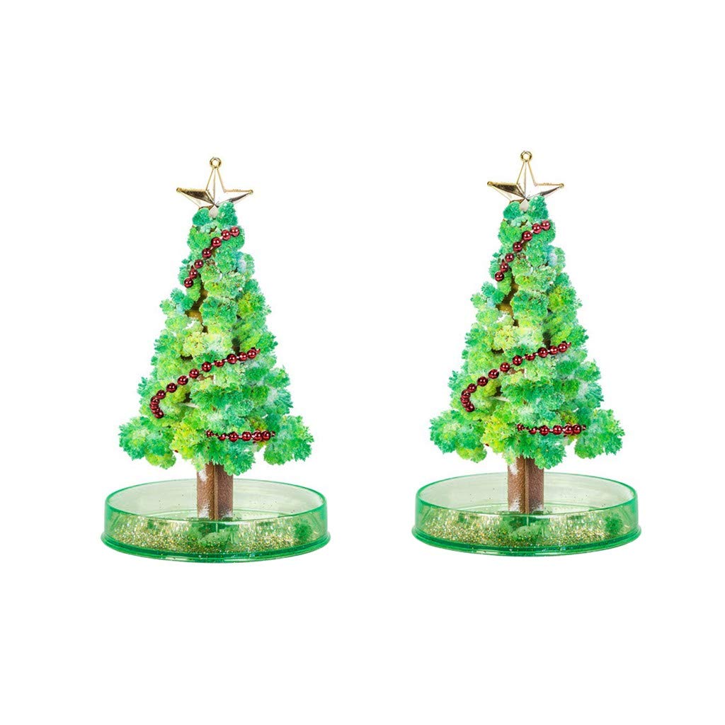 Magic Growing Crystal Christmas Tree Kit - DIY Science Experiment for Kids Ages 5+ | 2-Piece Colorful Crystal Paper Trees for Desktop Decoration | Fun Educational STEM Toy & Novelty Gift for Holidays & Birthday Parties