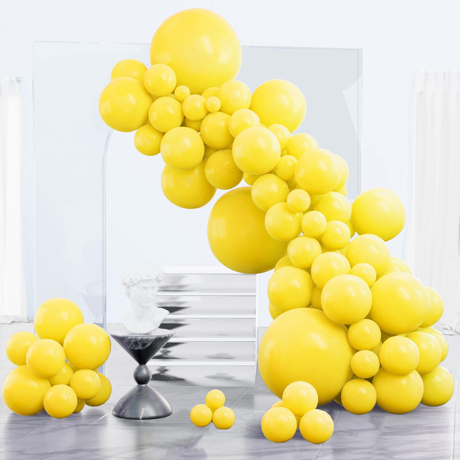 **85-Pack Matte Yellow Latex Balloons - 18