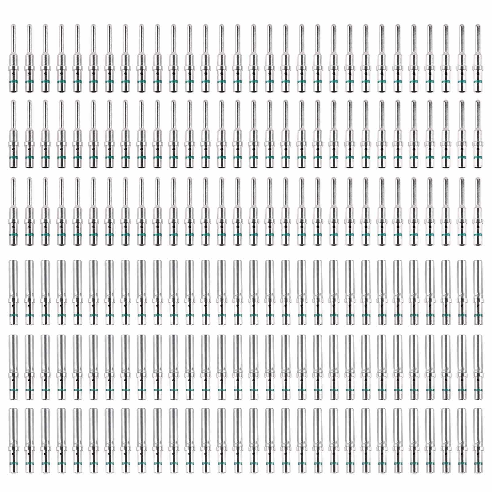 JRready 90 Pairs Deutsch Connector Pins & Sockets - 16 Gauge Solid Contacts (Male Pins 0460-215-16141 / Female Pins 0462-209-16141) - DT Connector Terminals for 14-20AWG Wires - Perfect for Automotive, Marine & Industrial Electrical Wiring