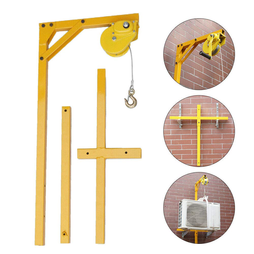 TBVECHI Stainless Steel AC Outdoor Unit Lifting Tool - Heavy Duty 10M Crane Bracket for Air Conditioner Installation - Perfect for HVAC Technicians and DIY Home Projects
