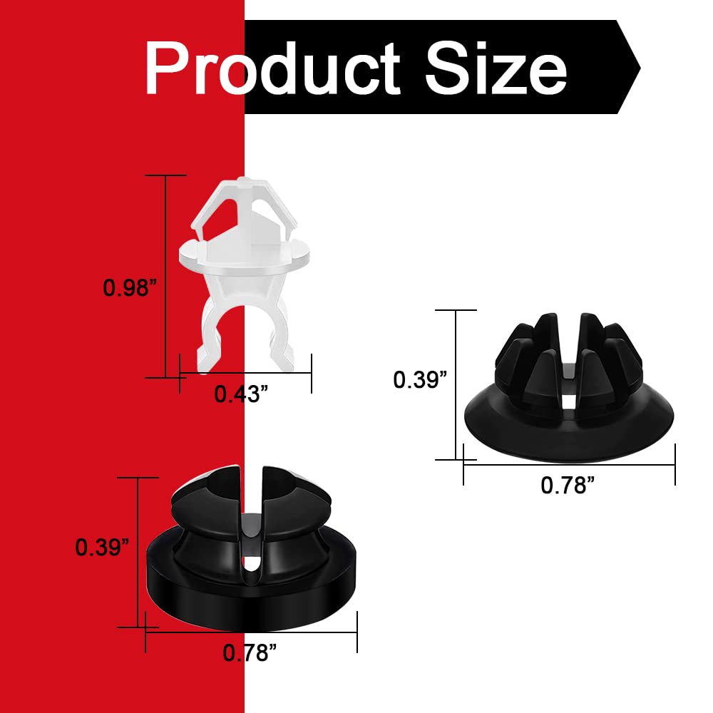 30PCS Car Hood Prop Rod Holder Clips - Black & White Hood Support Clips Replacement (91503-SS0-003) - Universal Fit for Most Vehicles - Perfect for Engine Maintenance & DIY Car Repairs