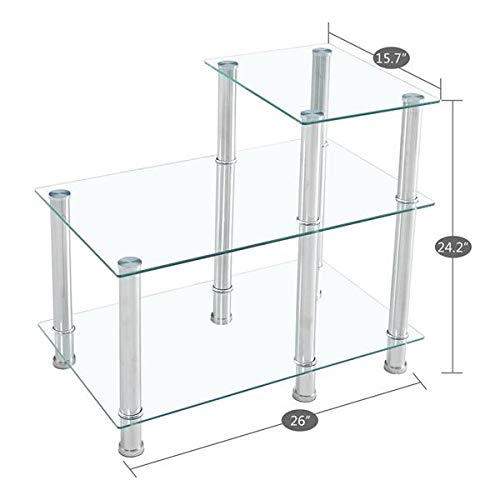 66x40x61cm Modern Entryway Table with Glass Shelf - Elegant Console Table for Hallway, Living Room & Sofa - Perfect for Small Spaces, Home Decor & Entry Organization