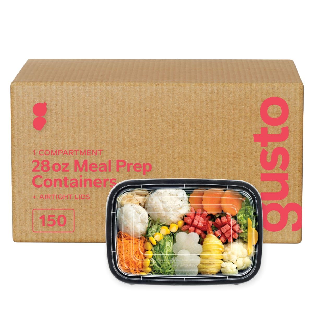 150 Pack 28 oz BPA-Free Meal Prep Containers with Lids - Reusable, Microwave & Dishwasher Safe, Freezer Friendly Food Storage Containers for Portion Control, Stackable Design - Perfect for Meal Prepping, Leftovers & Office Lunches