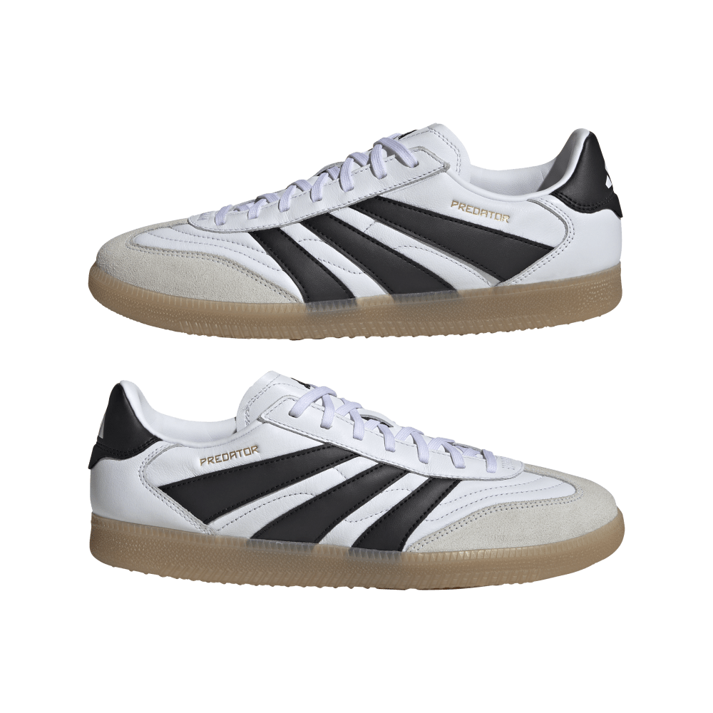 Adidas Predator Freestyle IN Indoor Soccer Shoes for Men - White/Core Black/Gold Metallic - Lightweight Football Cleats for Indoor Training & Futsal Matches