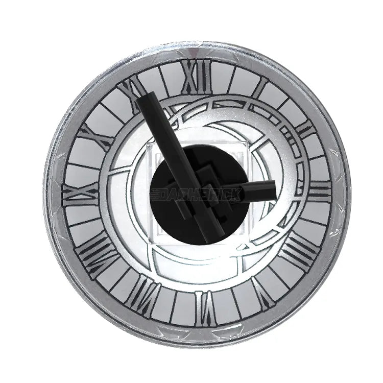 LEGO Large 6x6 Wall Clock with Silver Details, Roman Numerals & Black Hands - Perfect for Home, Office & Classroom Decor [MiniMOC]