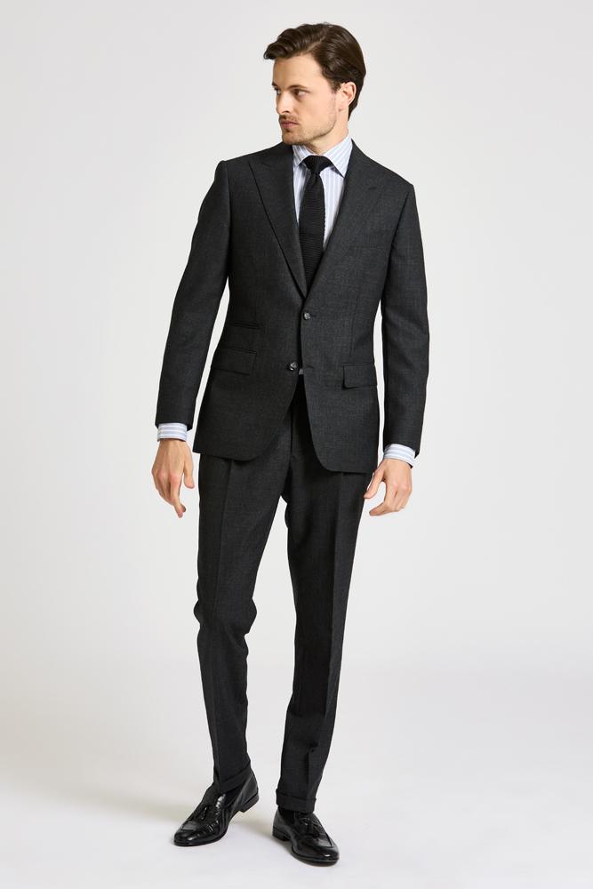 Jonah Suit - Premium Charcoal Self-Check Business Suit for Men | Formal Office Wear & Special Occasions