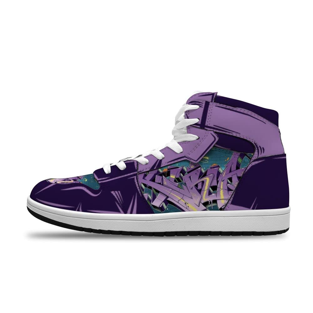 Custom Graffiti Sneakers for Men & Women - Trendy Streetwear Basketball Shoes - Cool Anime Design - Perfect for Urban Fashion & Sports Enthusiasts