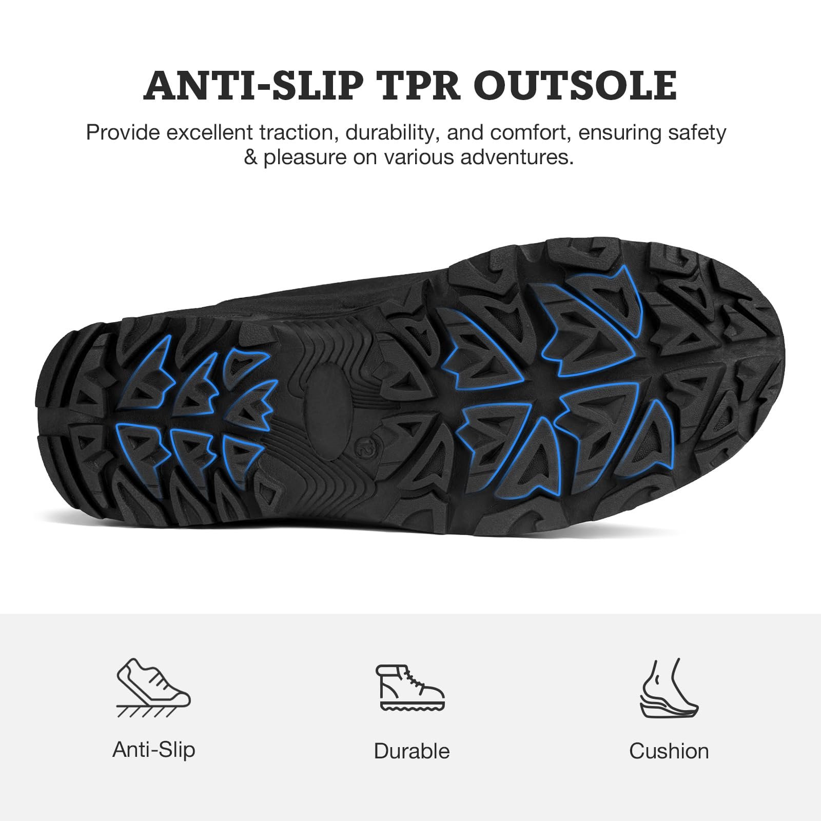 Men's Insulated Waterproof Snow Boots - Lightweight Winter Boots with Slip-Resistant Duck Boot Design for Hiking, Snowshoeing & Cold Weather Activities