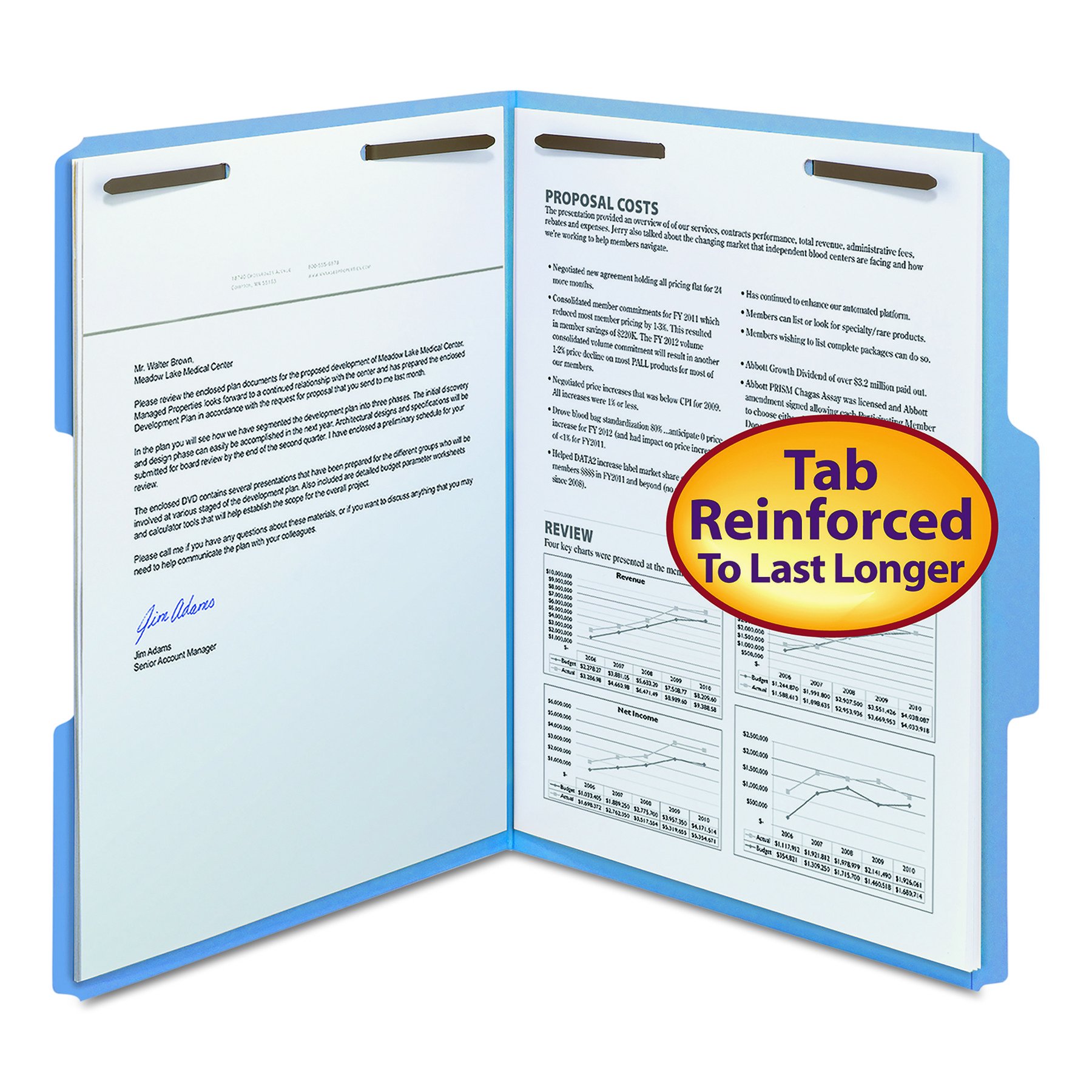Smead Fastener File Folders - 2-Pack (14537 & 12040) - Letter Size Hanging File Folders for Office Organization - Perfect for Filing Cabinets, Document Storage & Home Office Use