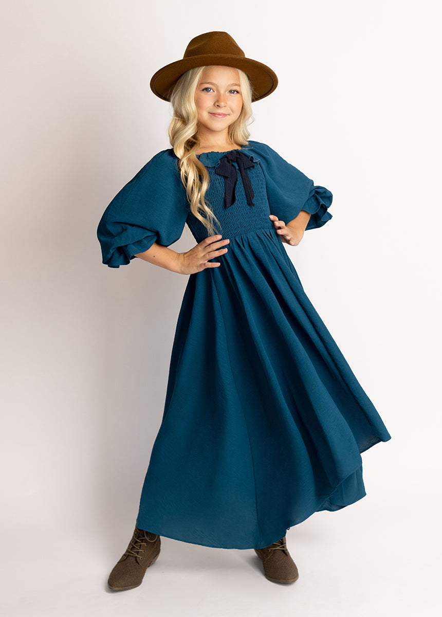 Odina Women's Floral Print Maxi Dress in Ocean Teal - Elegant Boho Summer Beach Dress for Vacation, Party & Casual Wear