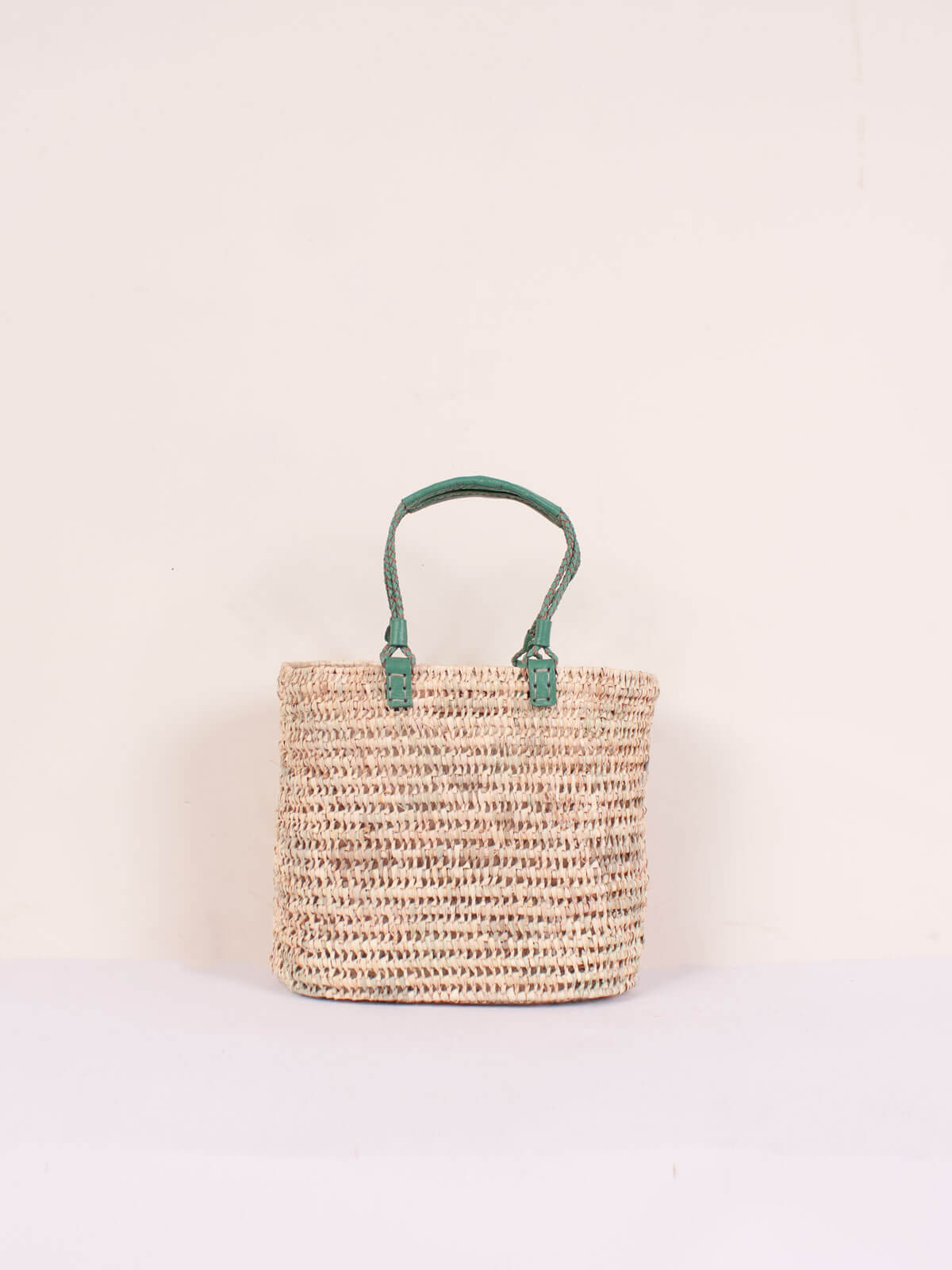 Elegant Pleated Leather Handle Basket in Sage Green - Perfect for Home Decor, Storage & Organizing Living Room, Bedroom or Office