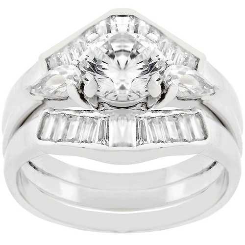 Two Piece Engagement Ring Set - Elegant Wedding & Proposal Jewelry for Her - Perfect for Anniversaries, Valentine's Day & Special Occasions