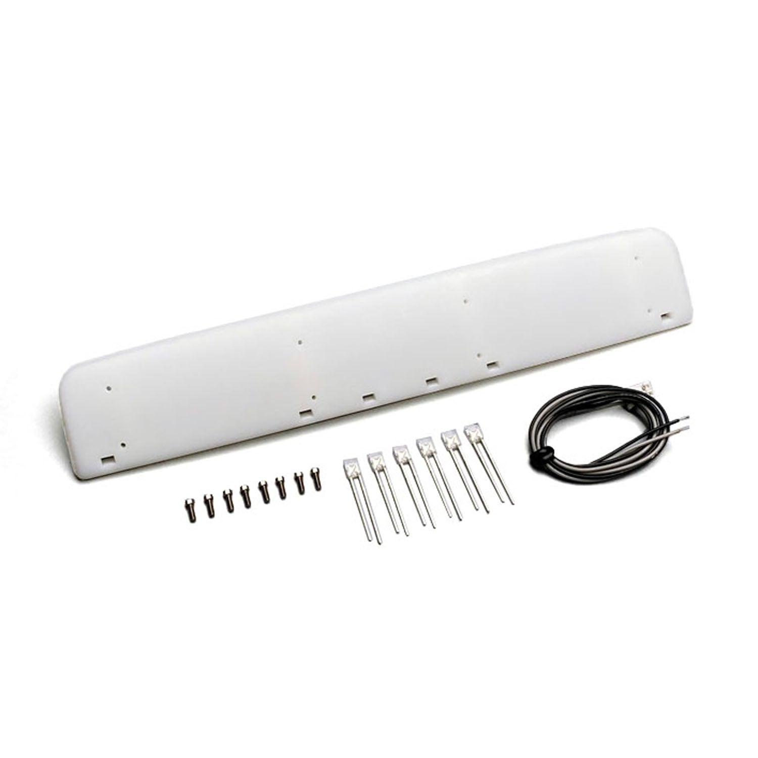 1/14 Scale RC Tractor Truck Sun Visor with 3V LED Lights - 166mm Plastic Upgrade Part for TAMIYA MAN TGX Models - DIY Remote Control Car Accessories for Night Driving & Model Display