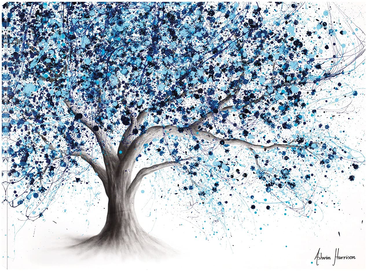 Ashvin Harrison Marine Tree Canvas Wall Art - 46x35 Inch Ready to Hang Fine Art Print for Living Room, Bedroom, Office Decor - Coastal & Nature Inspired Home Décor