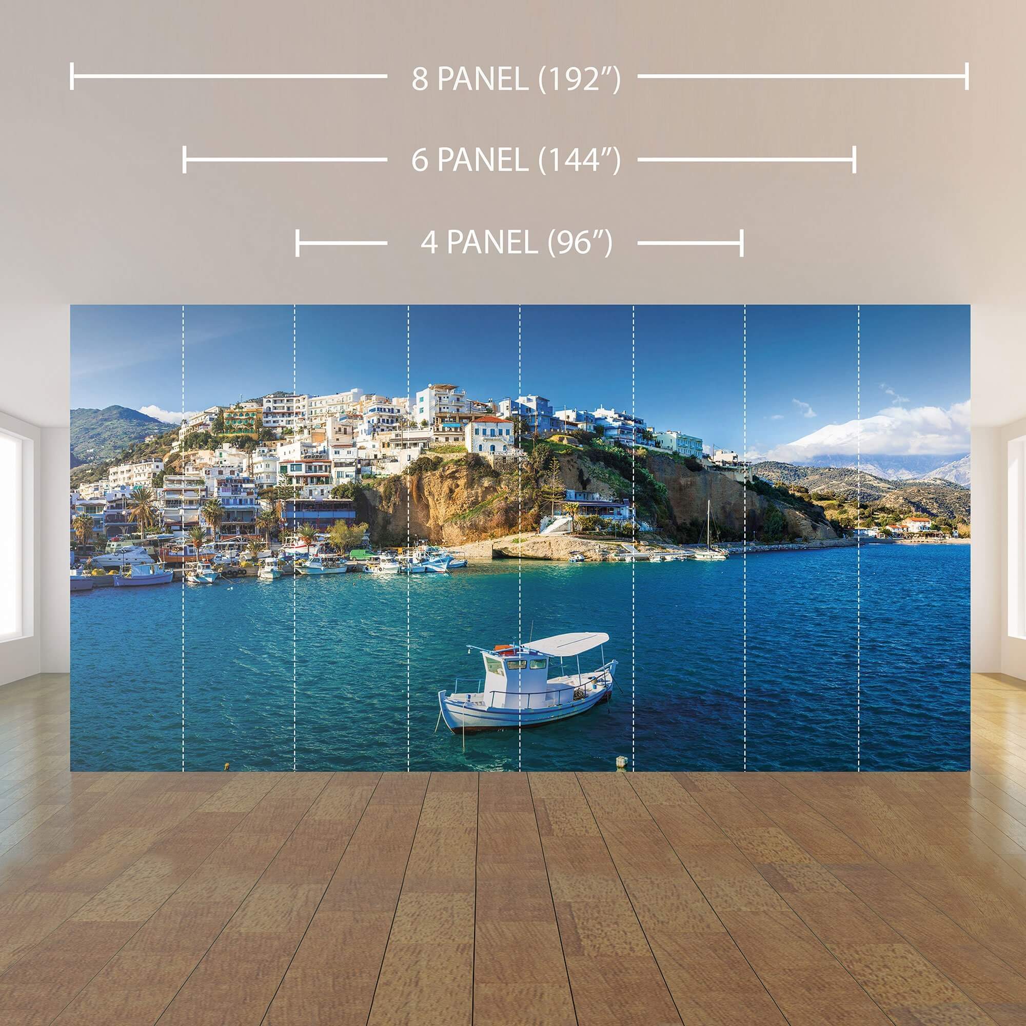 Blue City Landscape Peel and Stick Removable Wallpaper Mural 0986 - Self-Adhesive Decorative Wall Art for Living Room, Bedroom & Office