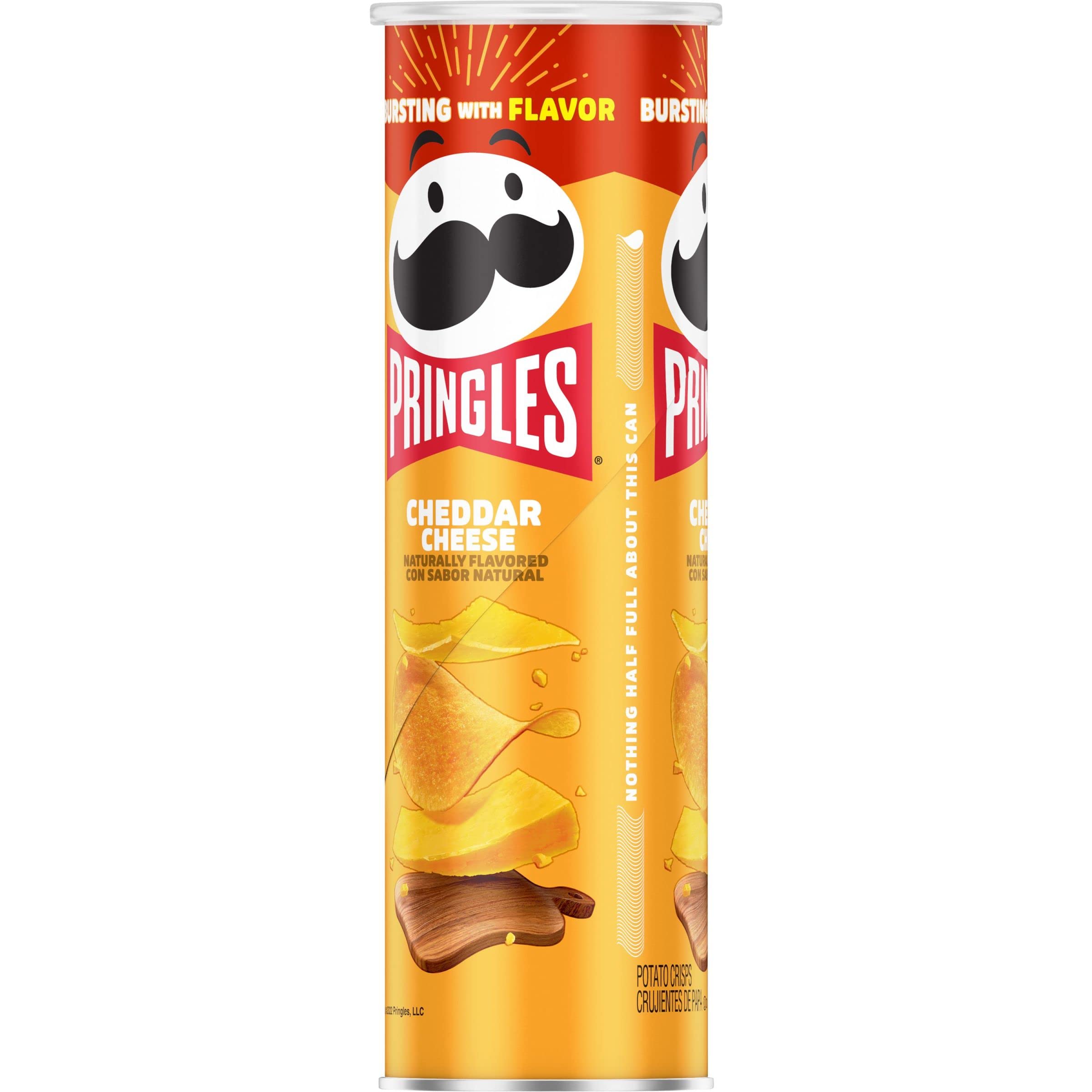 Pringles Cheddar Cheese Potato Crisps - 5.5oz Can (Pack of 1) | Crunchy Snacks for Lunch, Office, Travel & On-the-Go | Perfect for Road Trips, School & Movie Nights