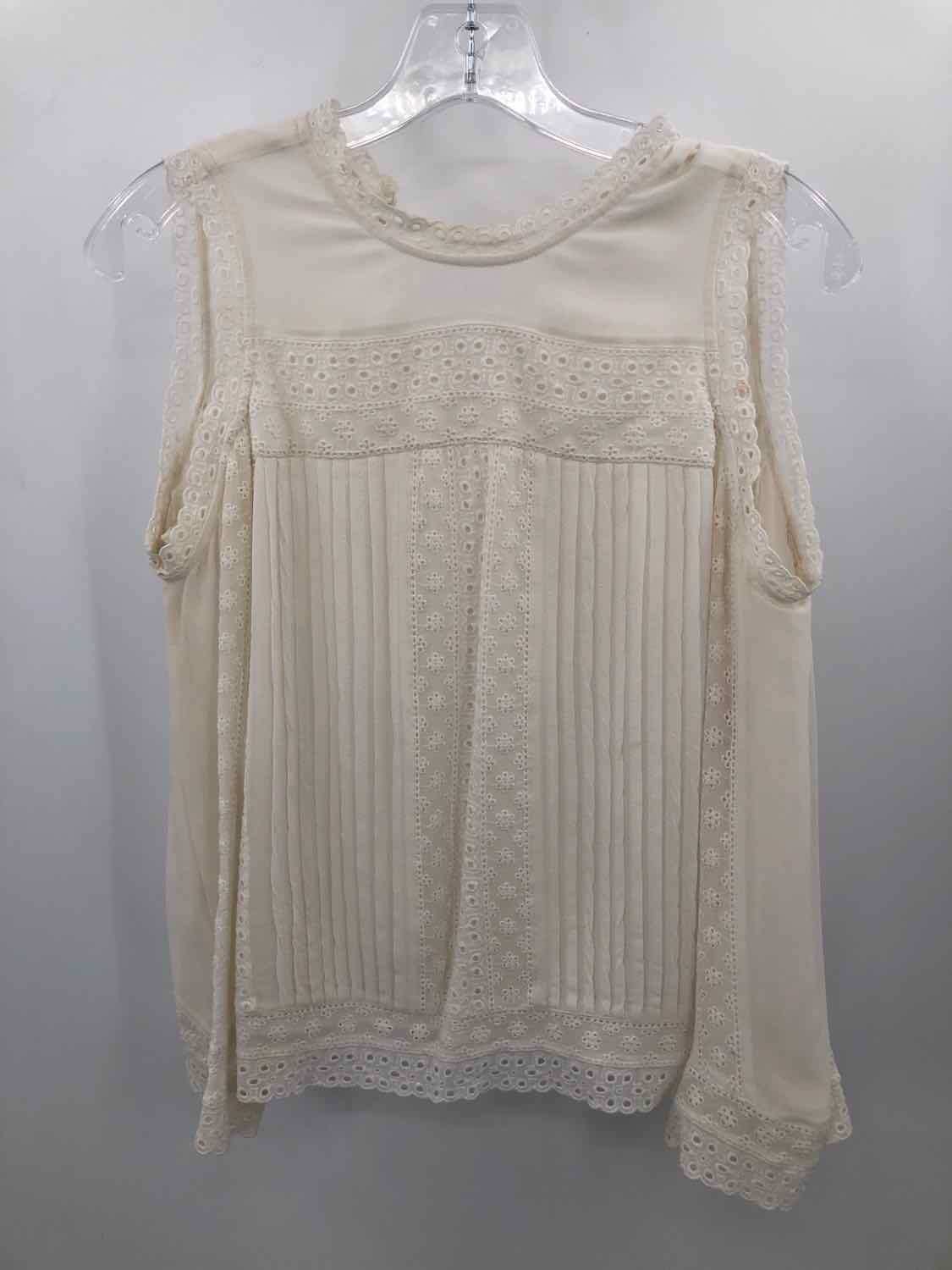 Vintage Alice + Olivia Ivory Blouse Size XS - Women's Boho Chic Top for Casual Wear & Office Outfits