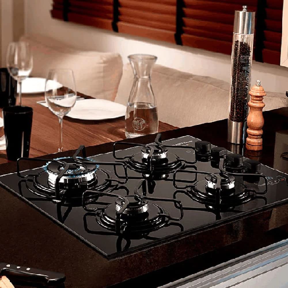 Brastemp 4-Burner Gas Cooktop with Dual Flame & Touch Timer - BDT62AE BIVOLT - Perfect for Home Kitchens & Outdoor Cooking