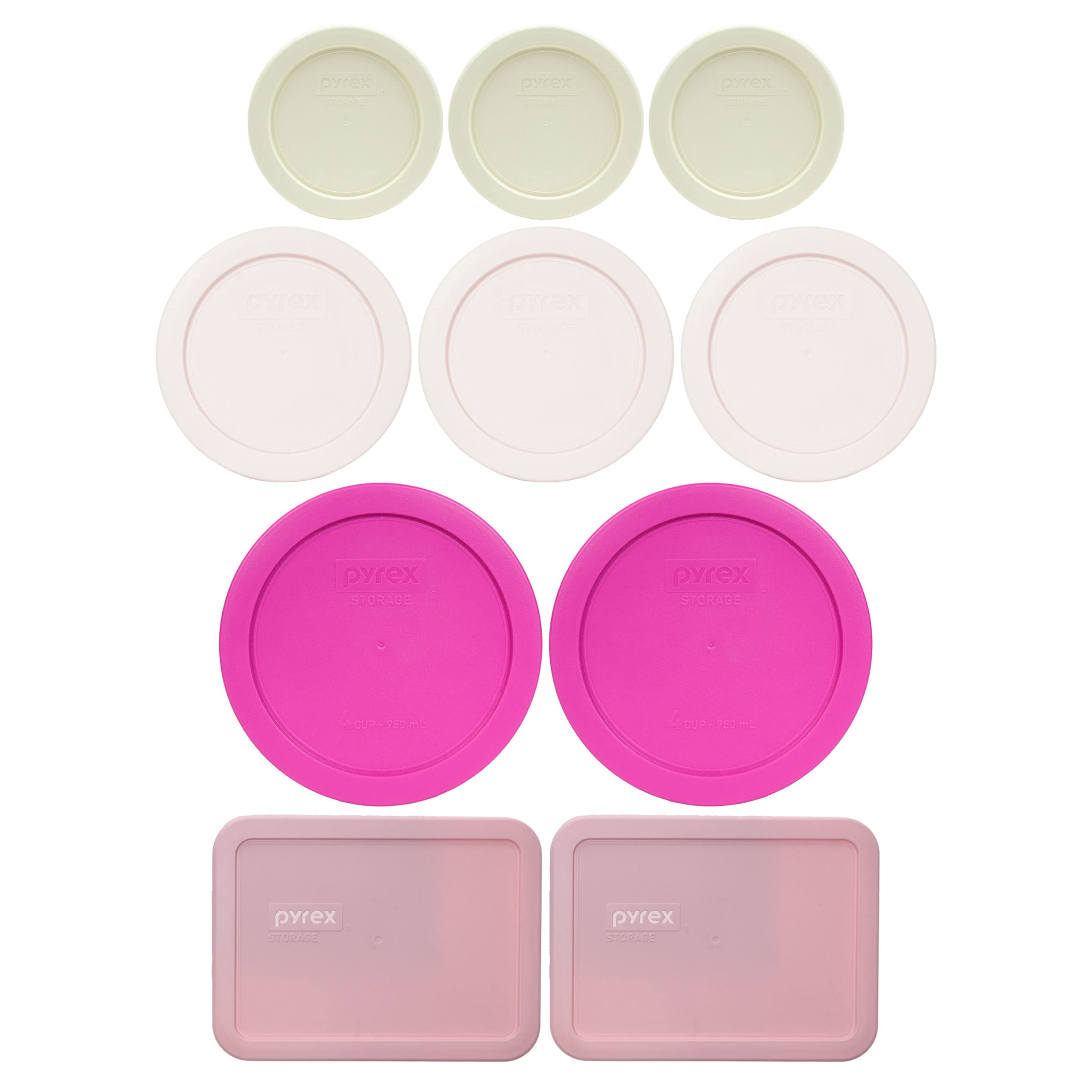 Pyrex 10-Piece Pink Round Microwave Safe Bowl Lids Set - BPA-Free, Dishwasher, Freezer & Refrigerator Safe - Perfect for Food Storage, Meal Prep & Leftovers