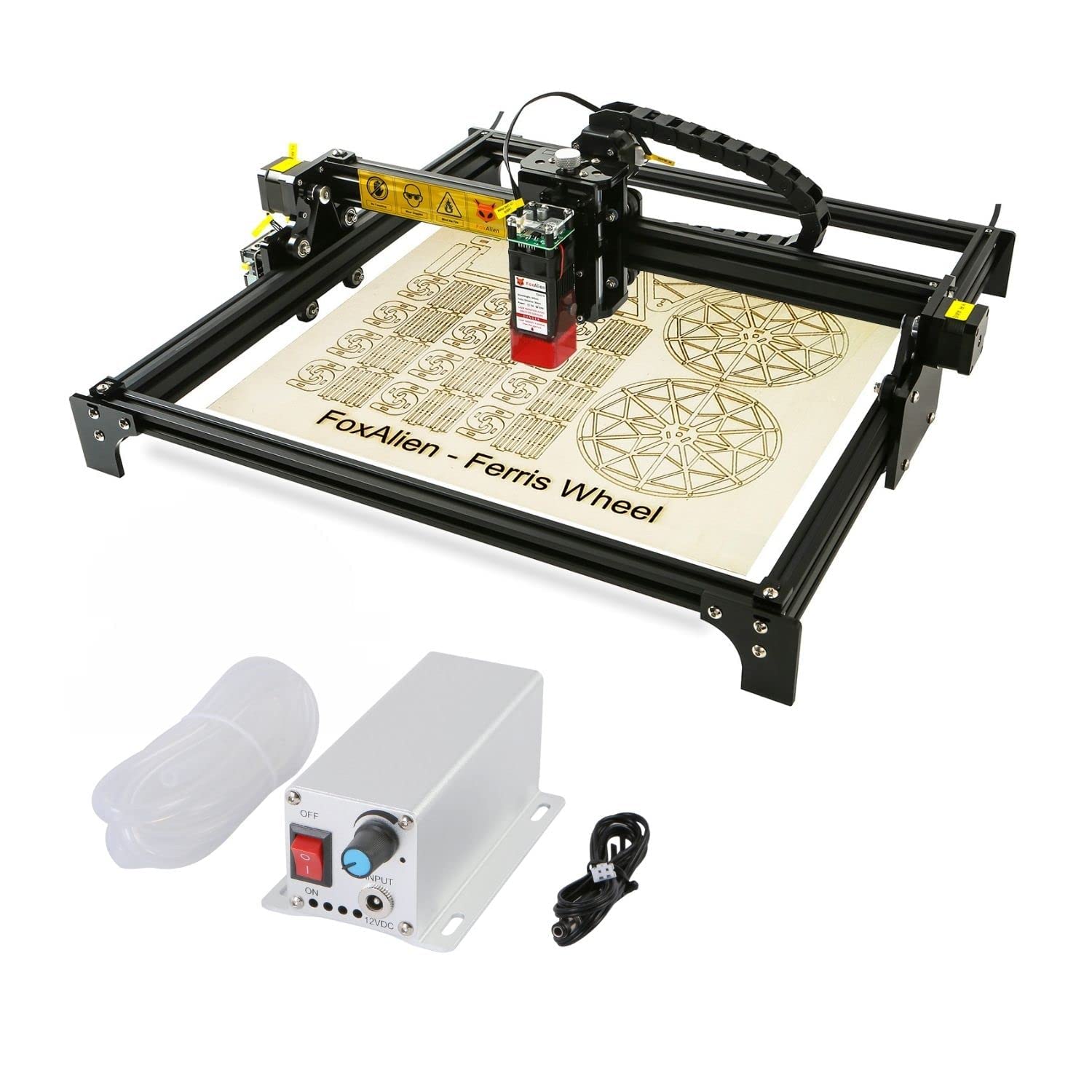 Reizer 20W Laser Engraver & Cutter with Air Assist Pump - High Precision Engraving Machine for Wood, Metal, Leather - Perfect for DIY Crafts, Jewelry Making & Home Decor Projects