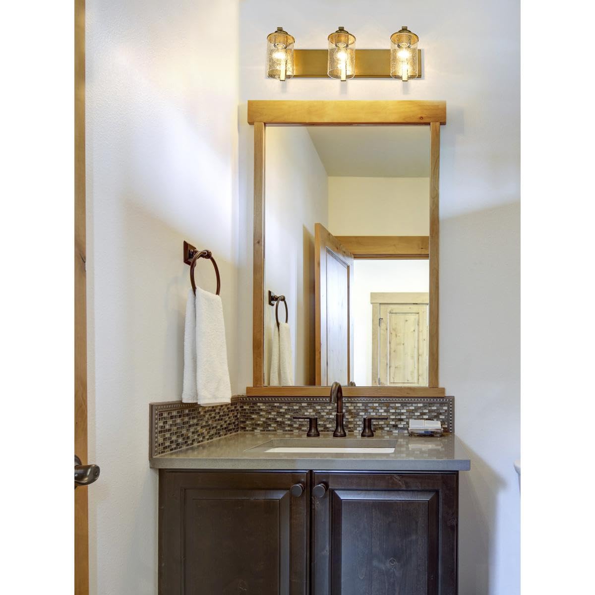 Z-Lite 492-3V-OBR 3-Light Bathroom Vanity Light Fixture - Oil Rubbed Bronze Finish - Perfect for Modern Bathroom, Powder Room & Dressing Area Lighting