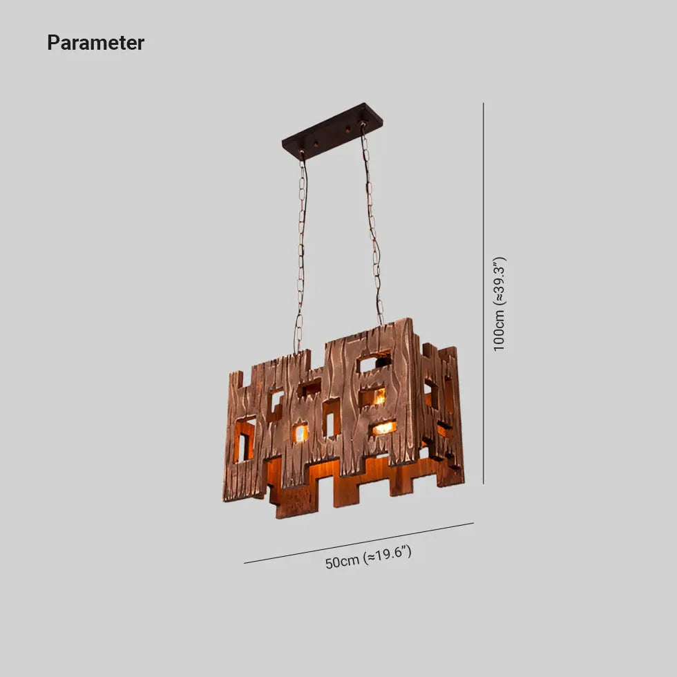 Vintage Dark Wood Pendant Light - Industrial Rustic Ceiling Fixture for Restaurants, Cafes, Bars & Kitchen Island Lighting