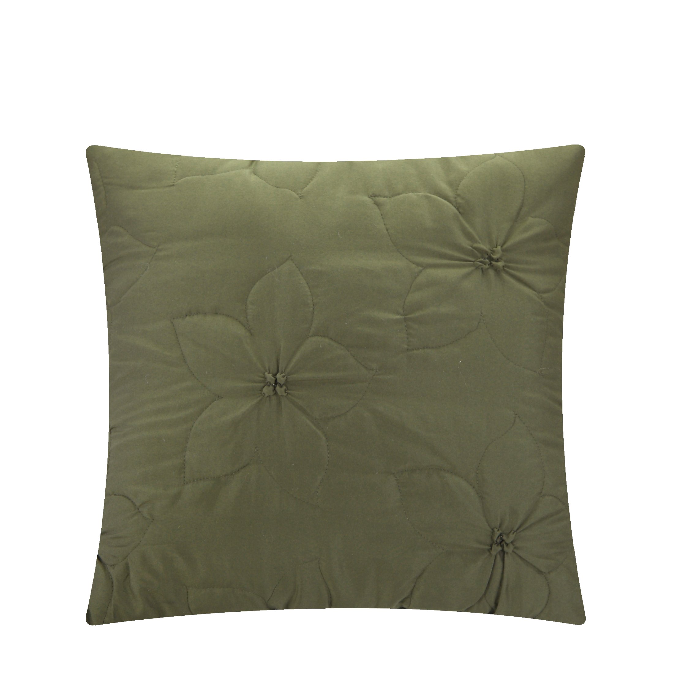 Arabella Floral Quilted Applique Comforter Set Queen Size - Elegant Coffee Brown Bedding for Master Bedroom & Guest Room