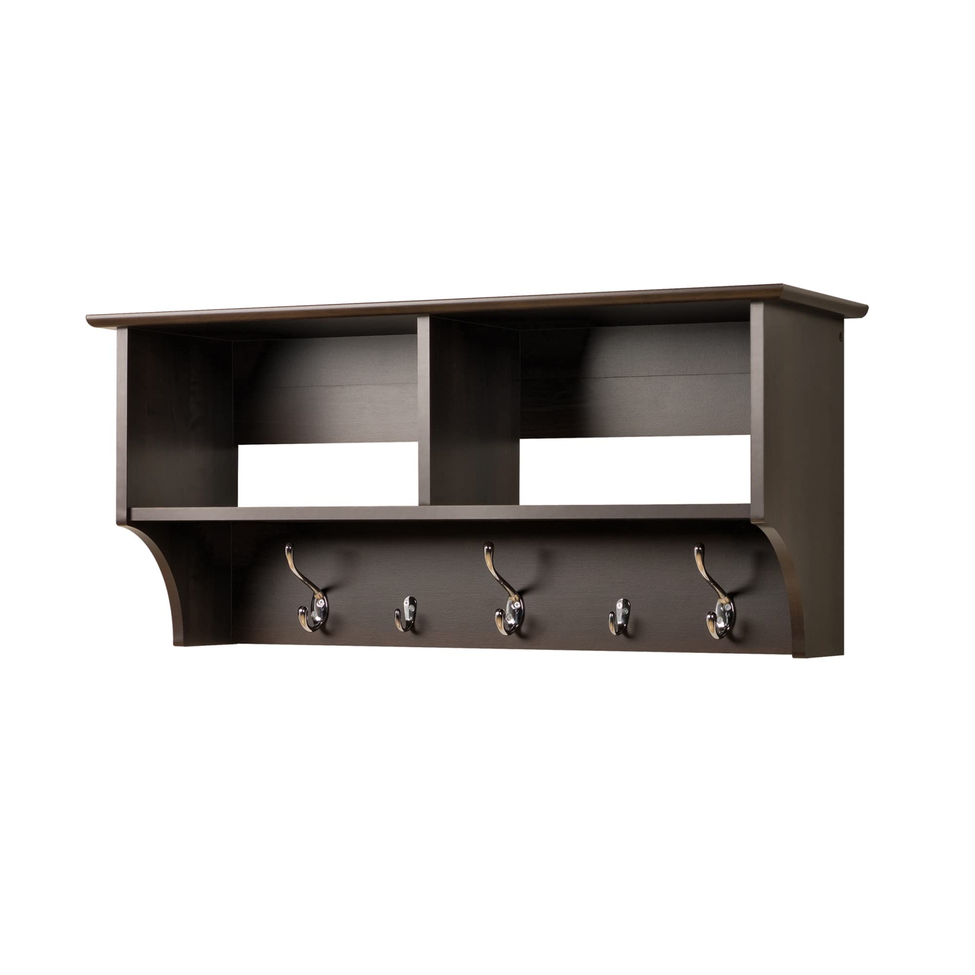 Prepac 36-Inch Hanging Entryway Shelf in Espresso - Space-Saving Wall Organizer for Coats, Hats & Shoes - Perfect for Entryways, Mudrooms & Small Apartments