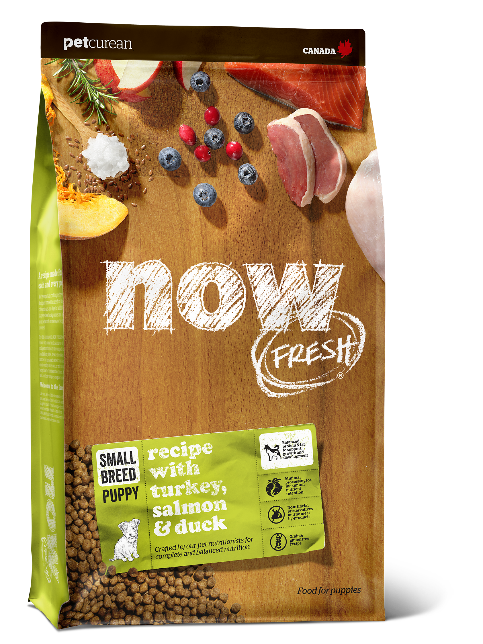 Petcurean Now Fresh Grain Free Small Breed Puppy Dry Dog Food - Healthy & Nutritious for Growing Puppies - Perfect for Indoor & Outdoor Feeding