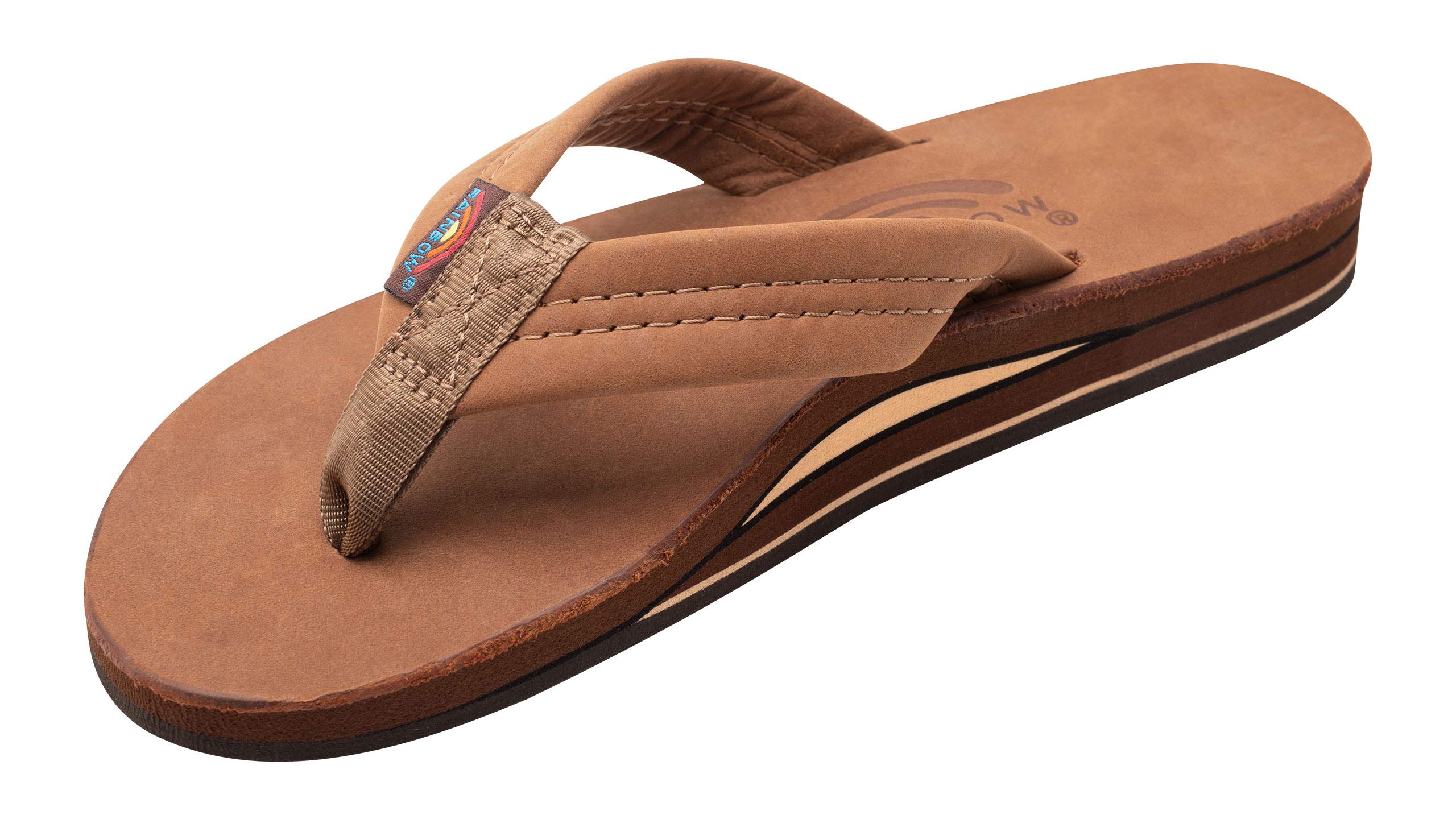 Rainbow Sandals Women's Double Layer Premier Leather Sandals with Arch Support - Comfortable Casual & Beach Footwear for Summer Walking, Travel, and Outdoor Activities