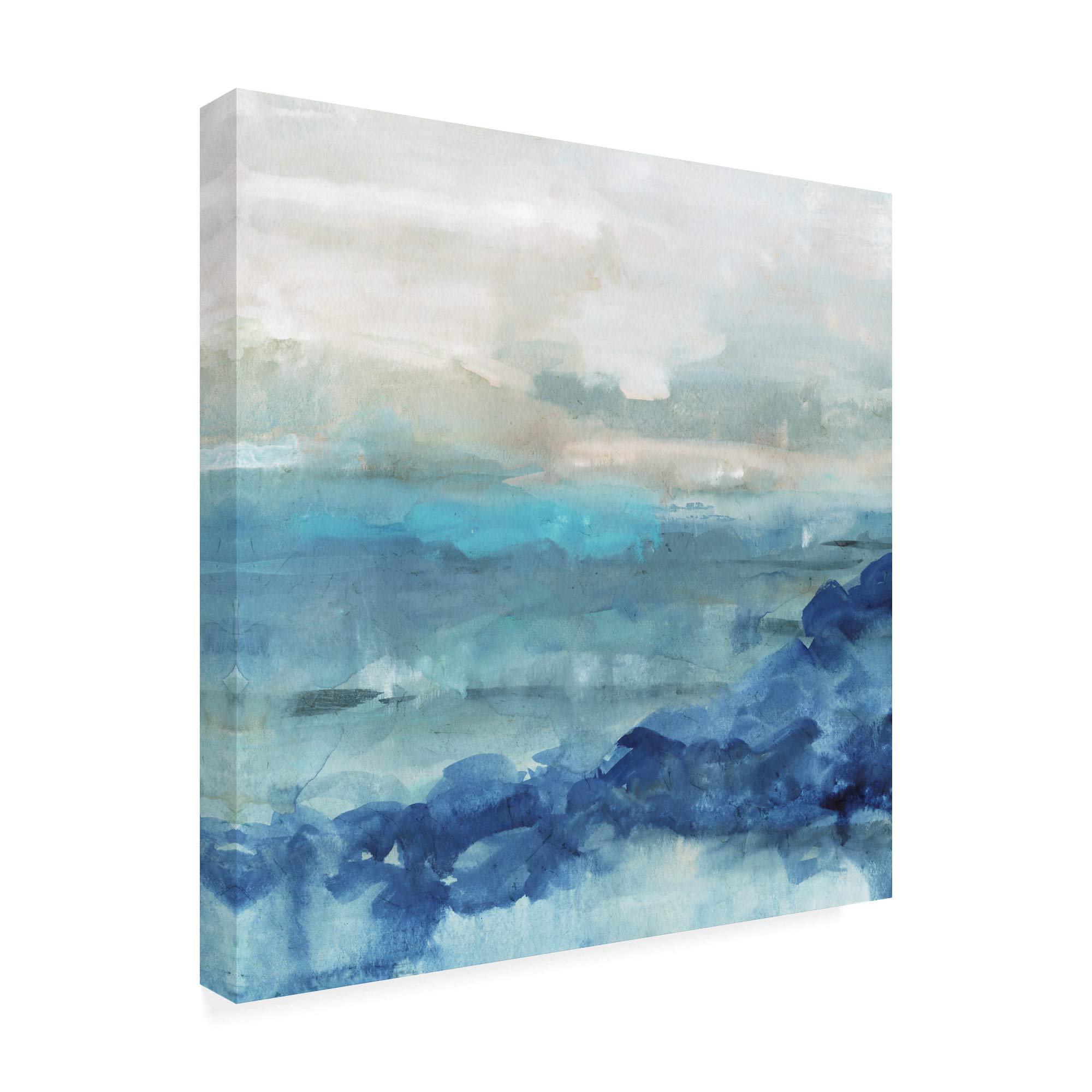 Victoria Borges Sea Swell I Fine Art Print - 18x18 Inch Coastal Wall Decor for Beach House, Living Room & Office