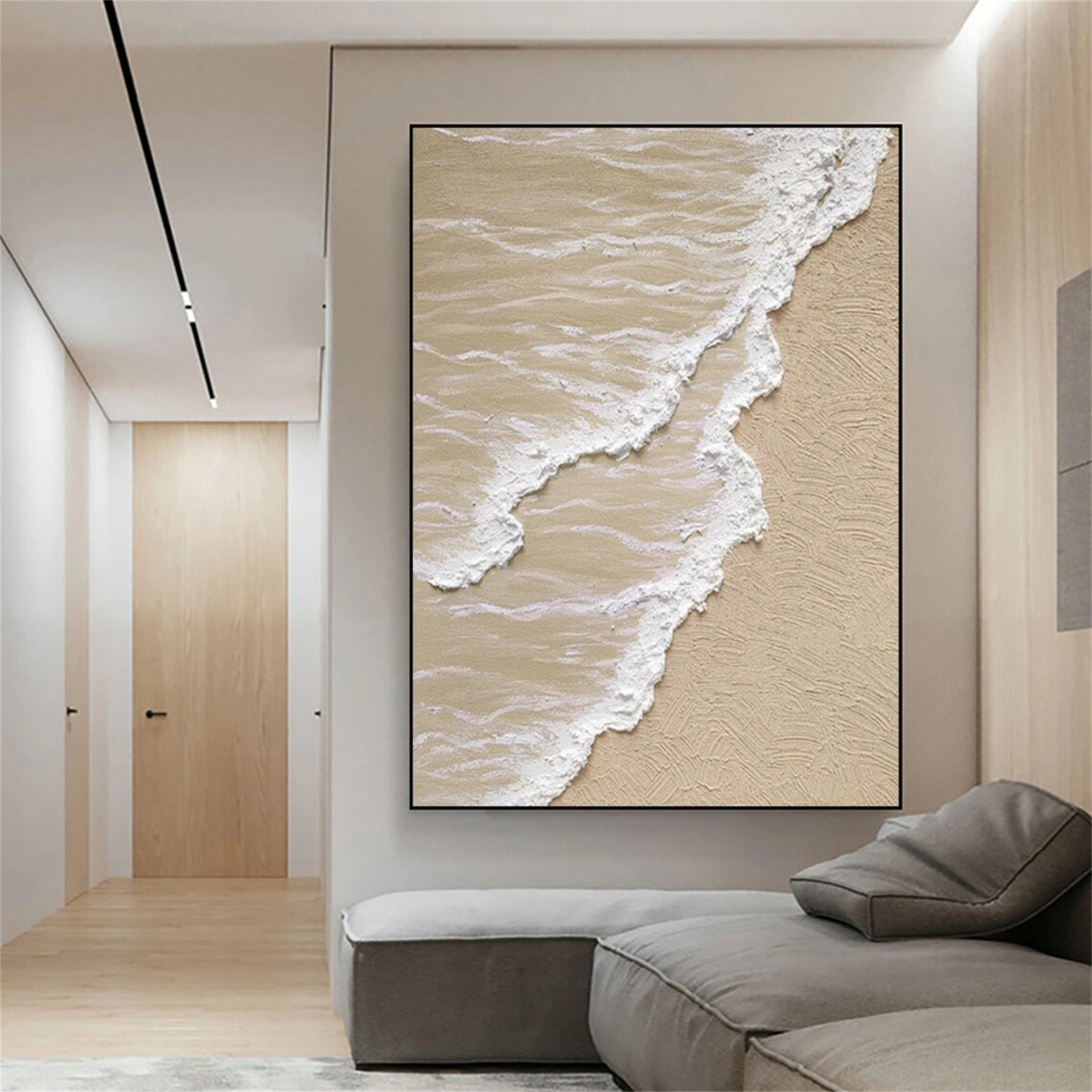 Ocean and Sky Painting #OS 078 - Handmade Canvas Wall Art for Home Decor, Office, Living Room & Bedroom