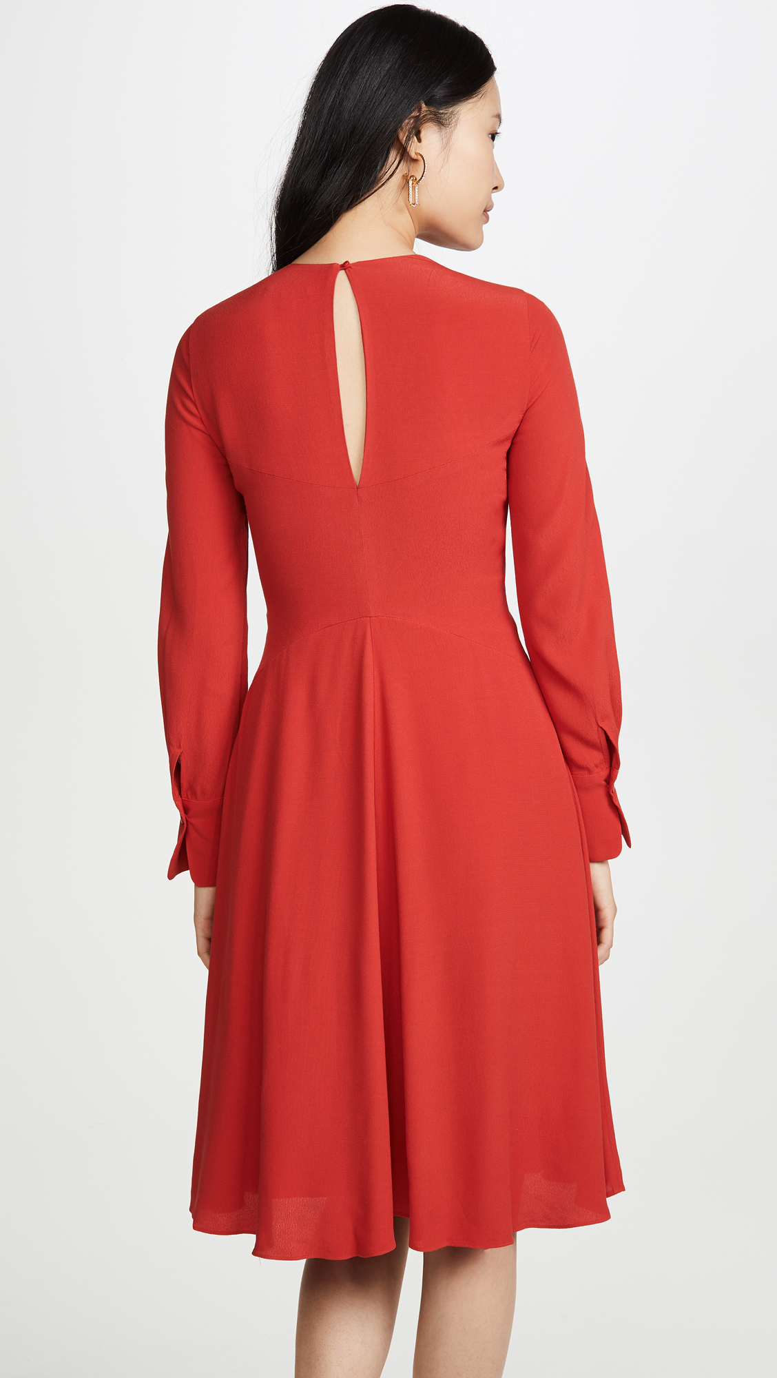 Women's Faun Dress in Aura Orange - Size 8 | Elegant Flowy Midi Dress for Casual Wear, Date Night & Summer Outfits | Equipment Brand Fashion