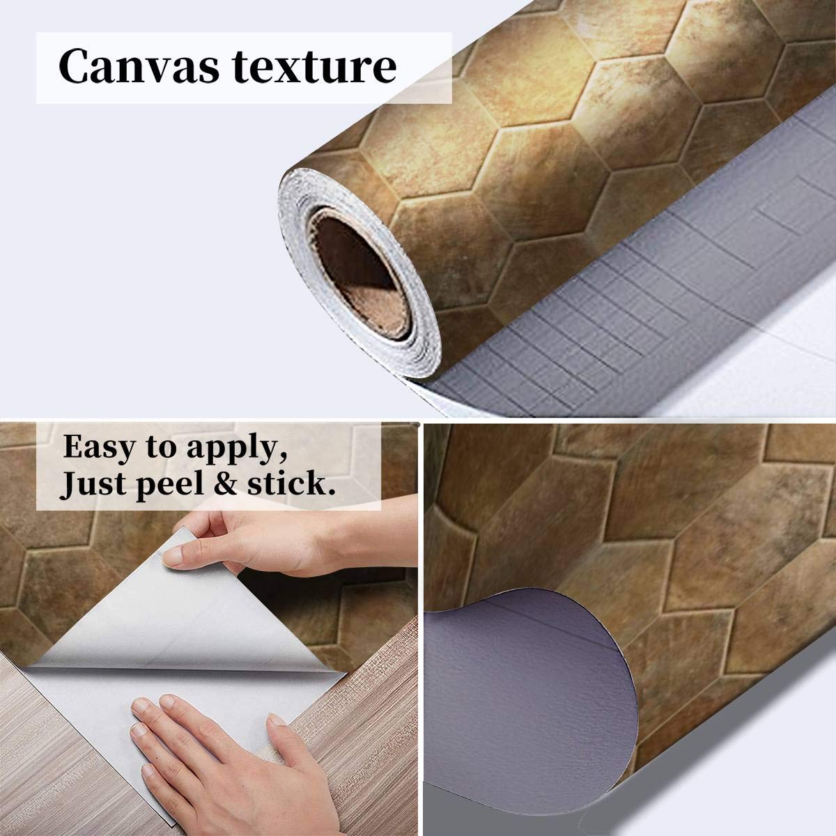 Hexagon Terracotta Rustic 3D Wallpaper - Self-Adhesive Peel & Stick Wall Mural for Bedroom, Living Room, Dorm Decor - Waterproof Textured Backsplash for Kitchen, Bathroom, Wardrobe & Ceiling