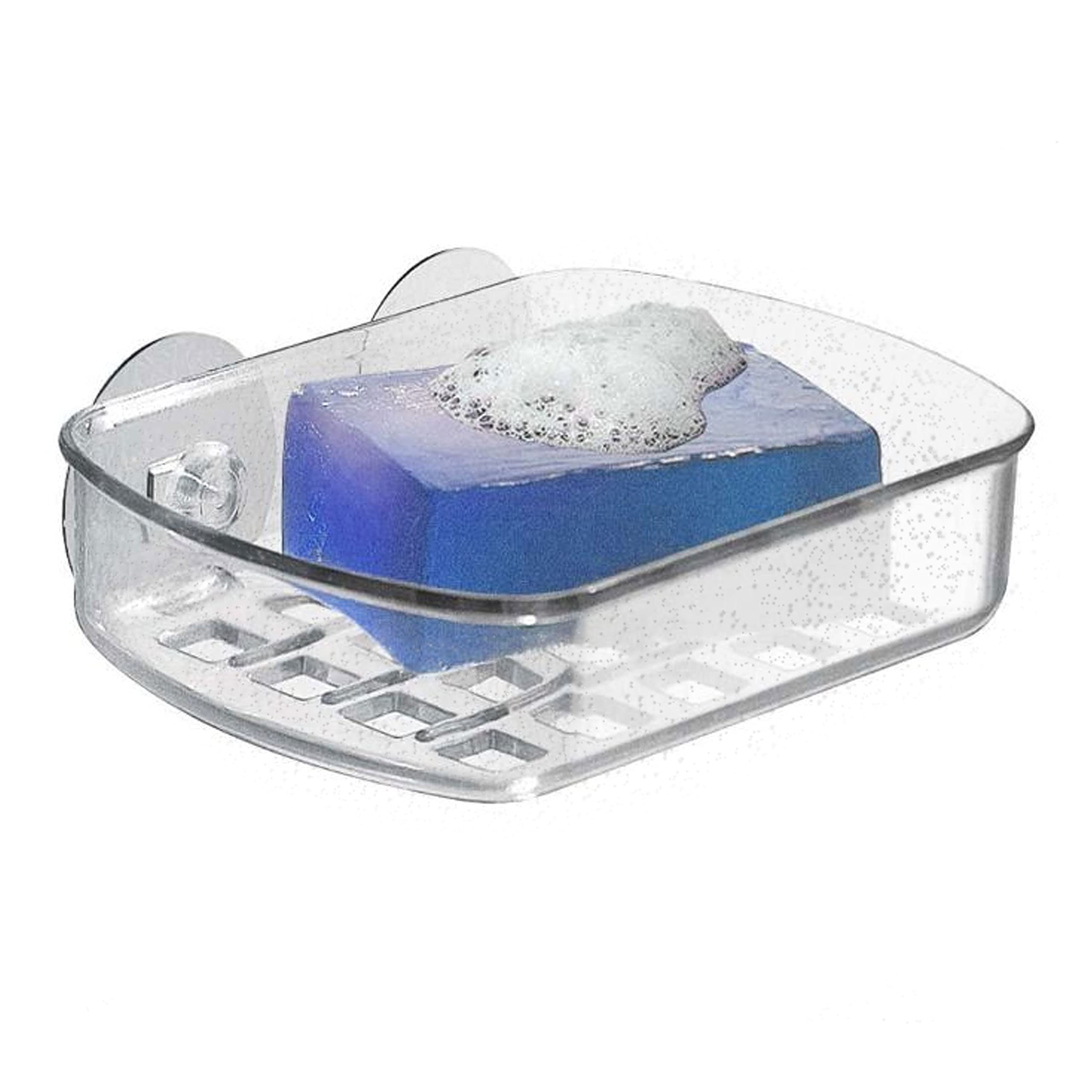 Wall-Mounted Soap Dish with Drain - Bathroom & Kitchen Organizer for Sponges & Cups