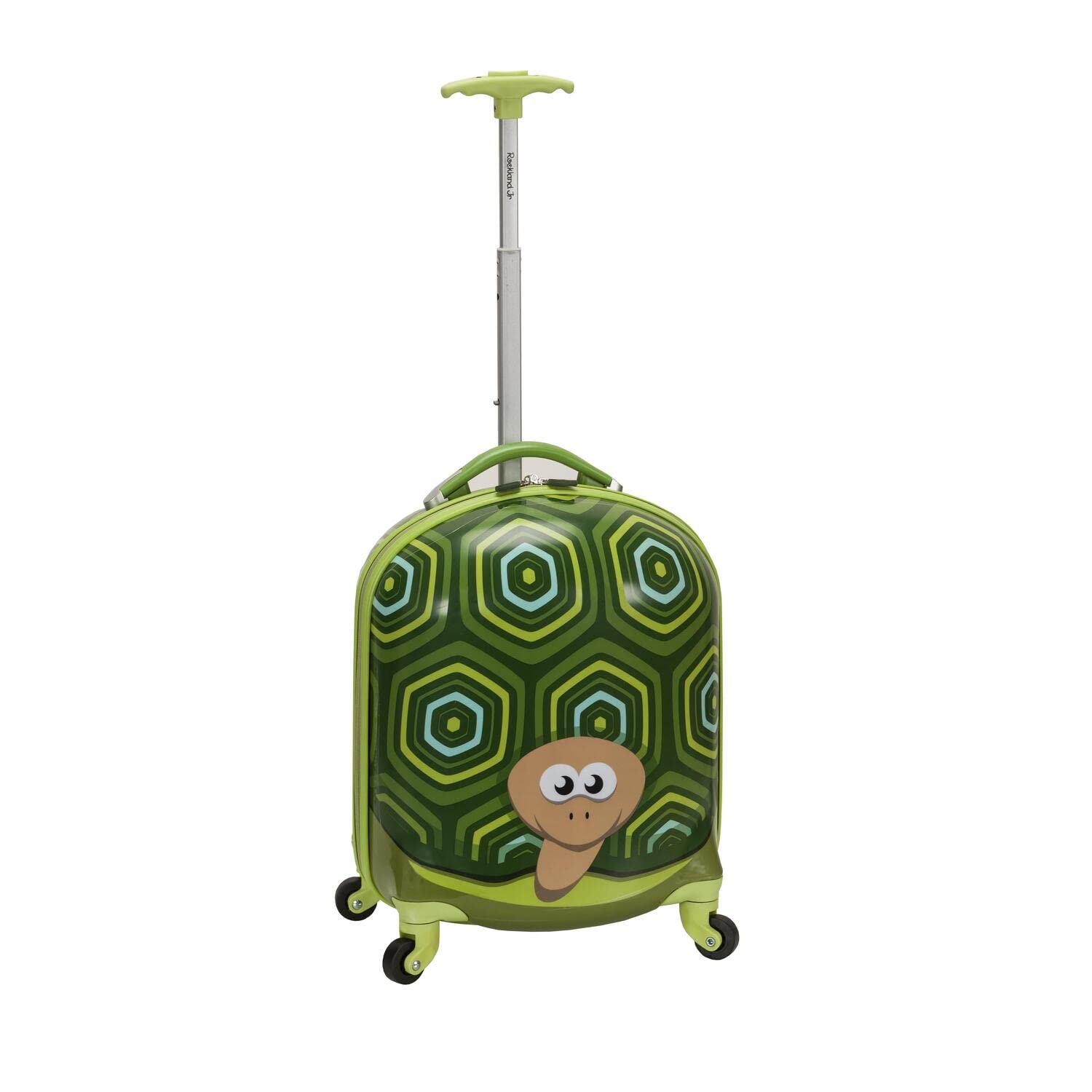 Rockland Jr. Kids' My First Hardside Spinner Luggage 19-Inch Carry-On with Telescoping Handle - Turtle Design for Boys & Girls, Perfect for Air Travel, School Trips & Sleepovers