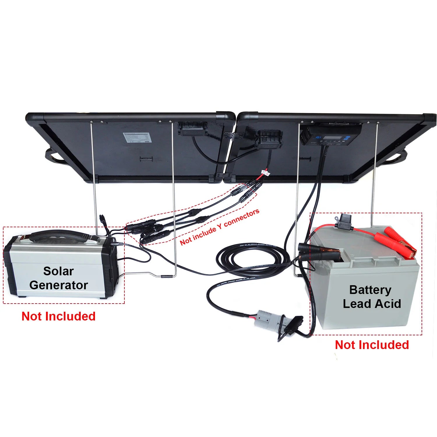 ACOPOWER 120W Portable Solar Panel Kit with 20A Charge Controller - Lightweight Foldable Briefcase Design for Camping, RV, and Emergency Power Supply