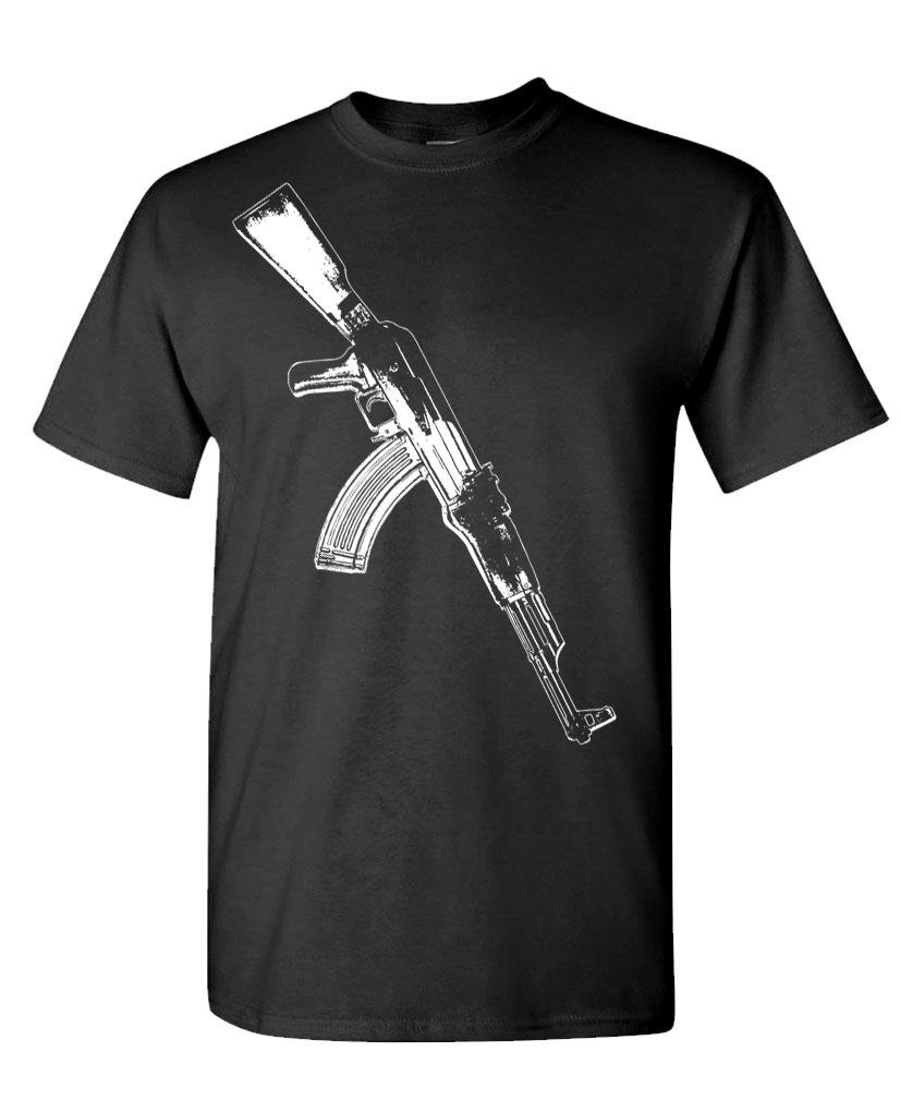 MeanGear AK-47 Auto Assault Rifle Gun Rights T-Shirt - 2XL Black | Patriotic Second Amendment Apparel for Shooting Range & Gun Rights Events
