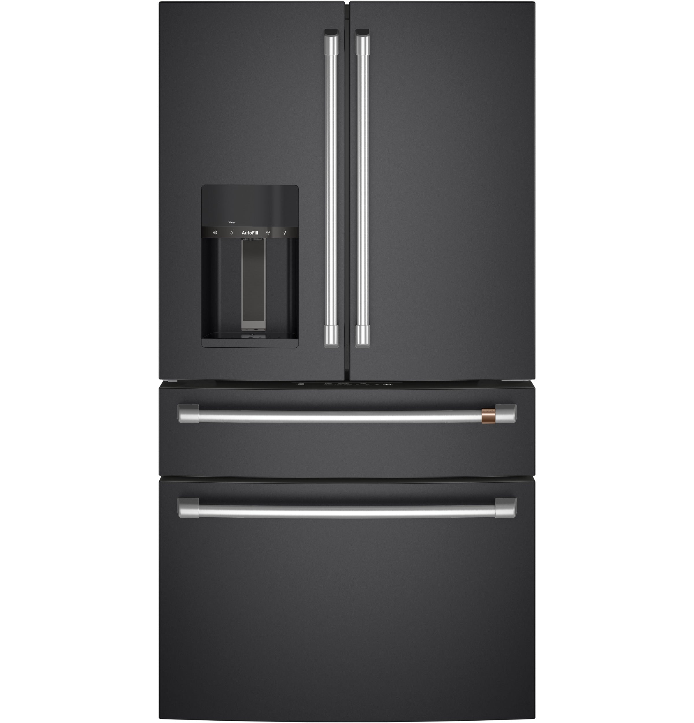 Matte Black 36-Inch 4-Door French Door Refrigerator - 27.8 Cu. Ft. Capacity (Model CVE28DP3ND1) - Perfect for Modern Kitchens & Open-Concept Homes
