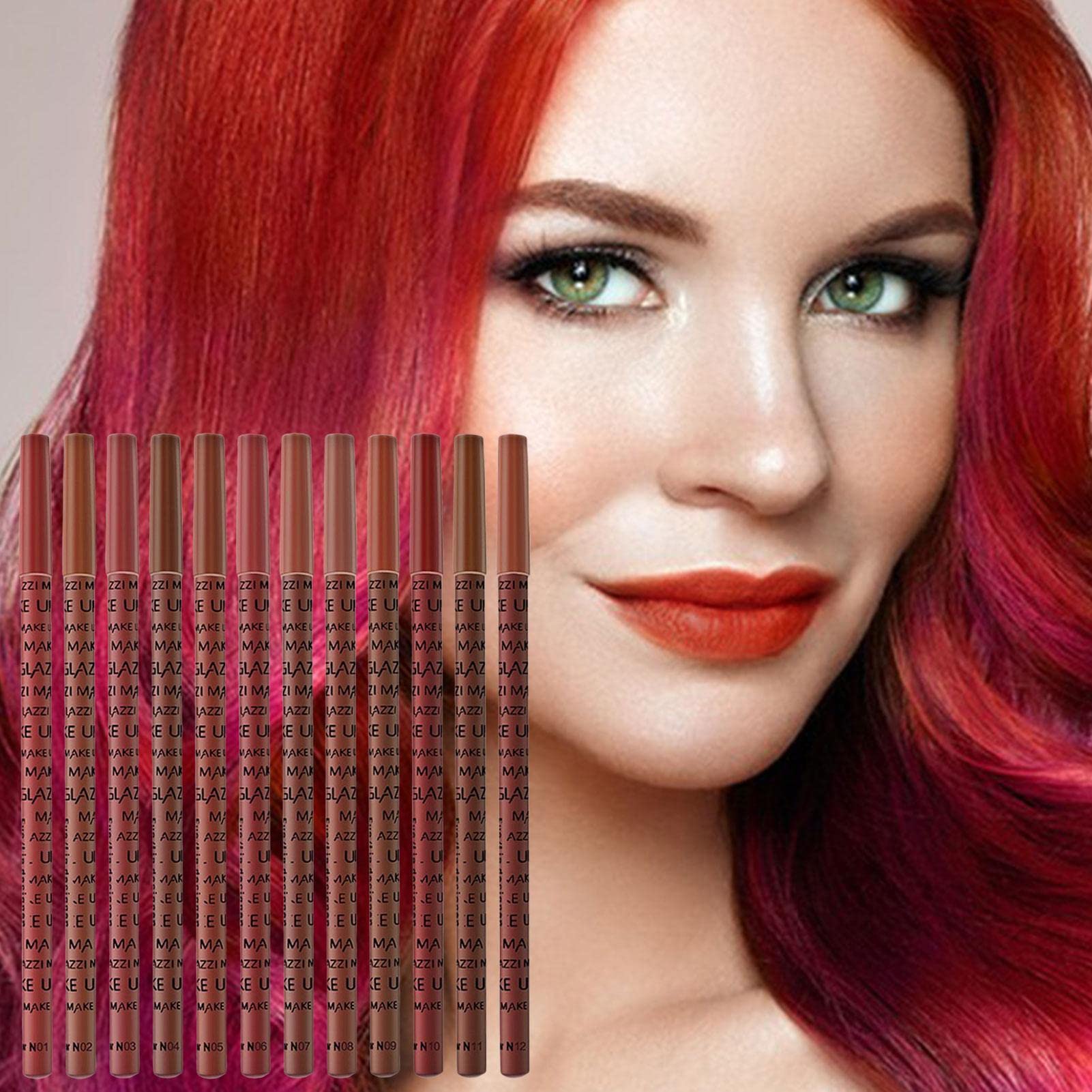 12 Color Matte Lip Liner Pencil Set - Professional Velvet Lipstick Pencils for Women & Girls | Long-Lasting Lip Makeup for Everyday Wear, Parties & Special Occasions