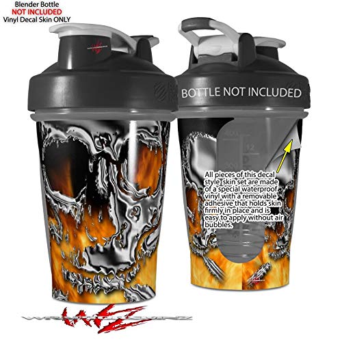 Blender Bottle 20oz Skull Fire Decal Wrap - for Gym & Sports (Bottle Excluded)
