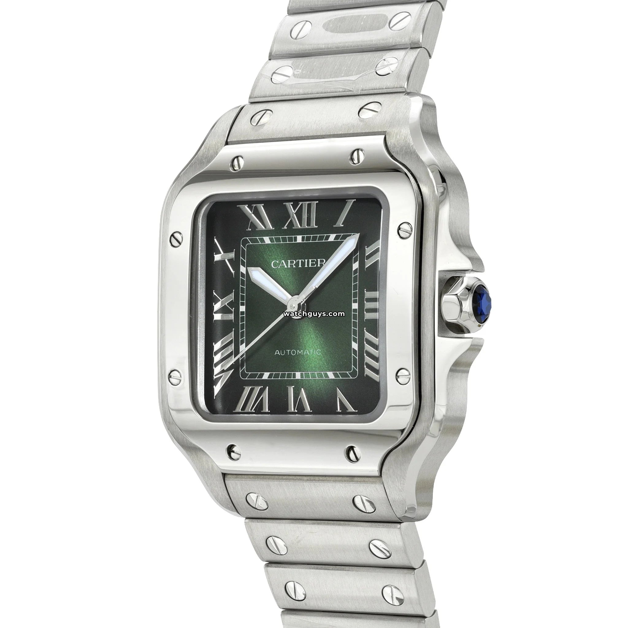 Cartier Santos Medium WSSA0061 Green Dial Men's Luxury Watch - Perfect for Business, Formal Events & Everyday Wear